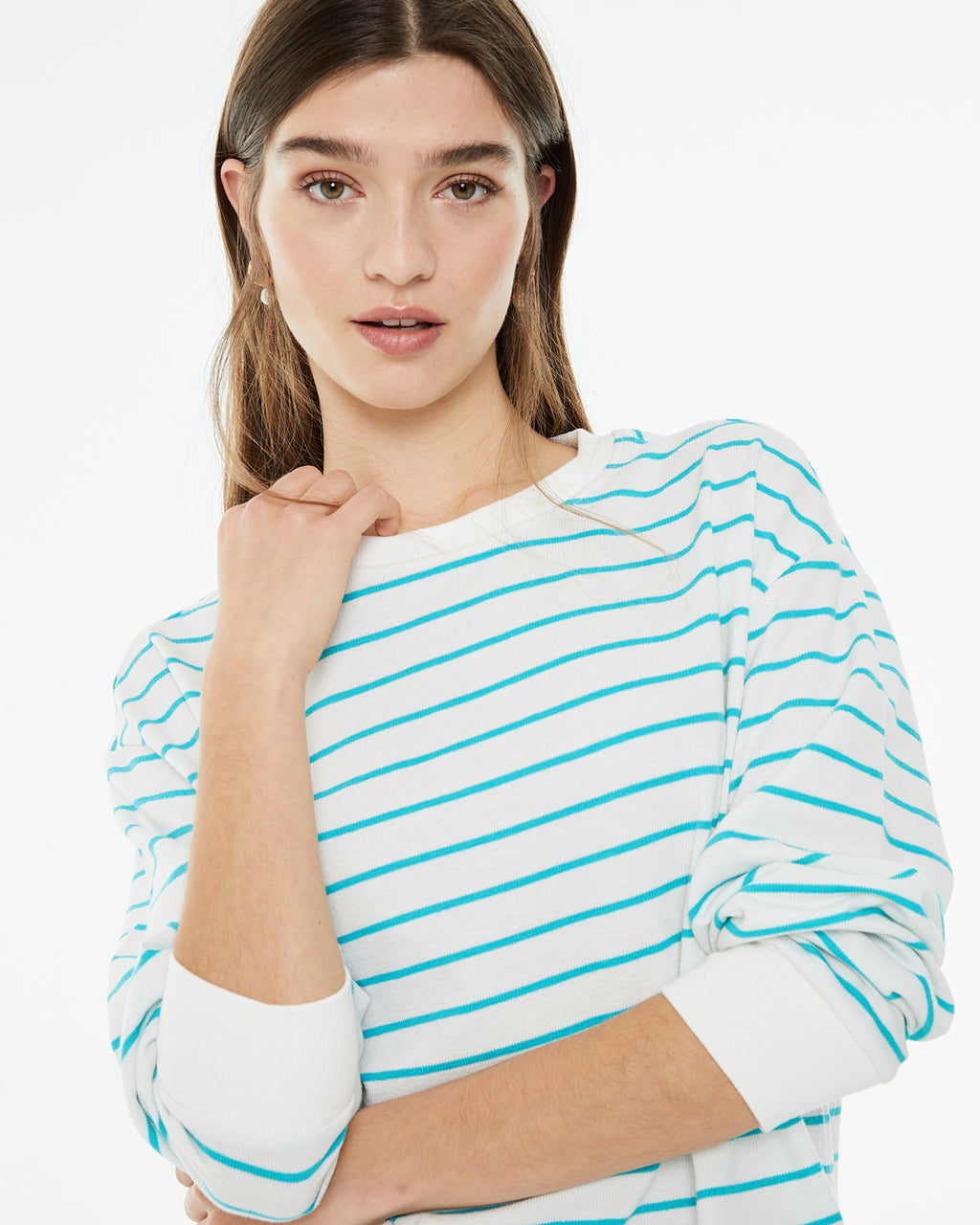 Sailor striped sweatshirt with round neck