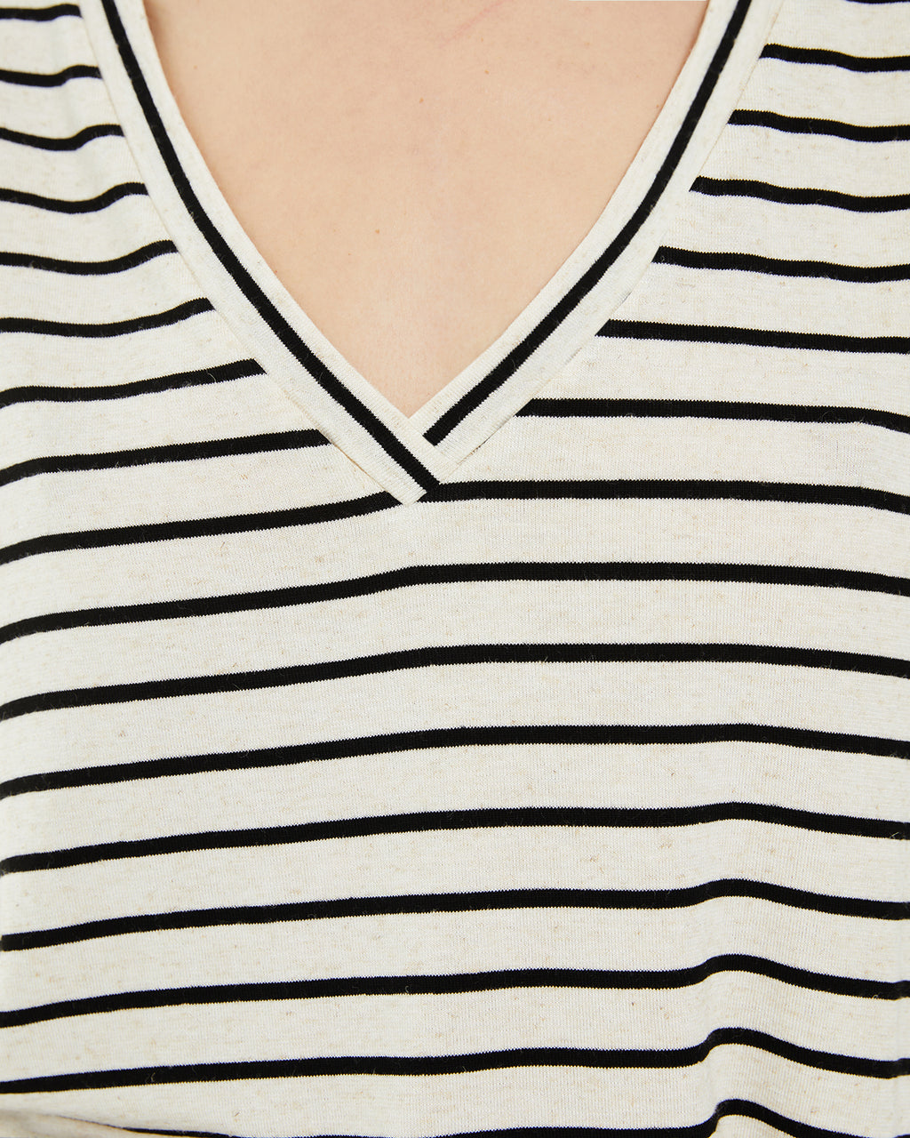 Sleeveless V-neck striped top