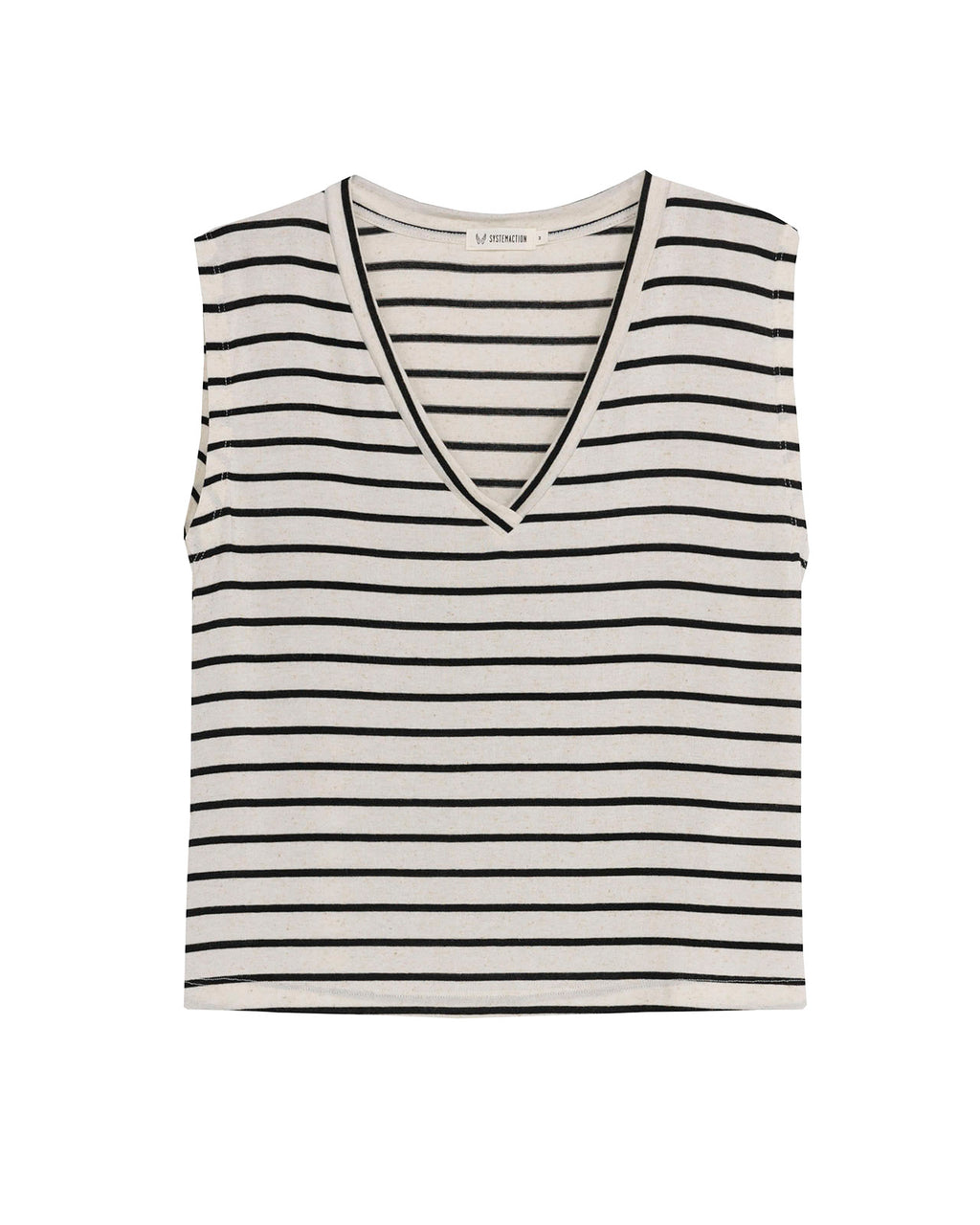 Sleeveless V-neck striped top