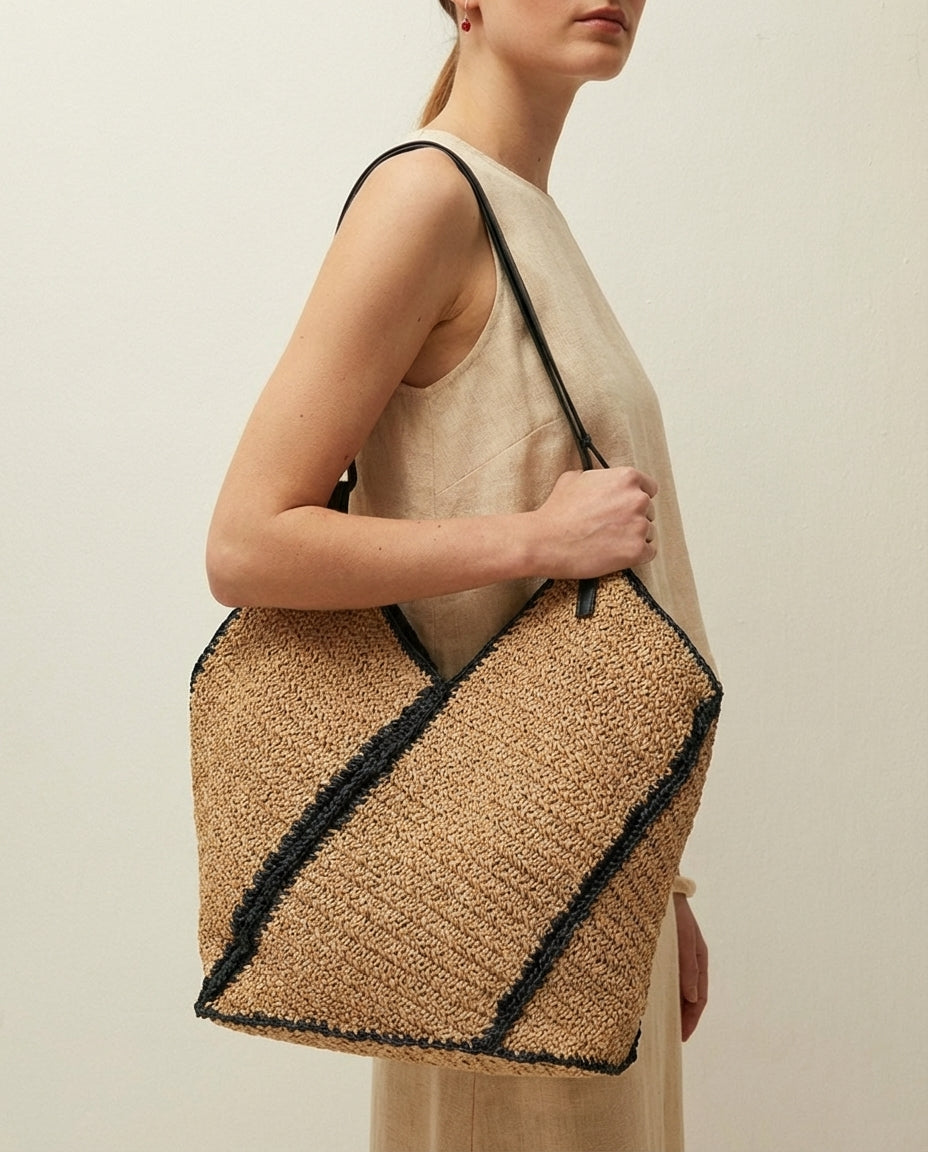 Bolso yute contraste