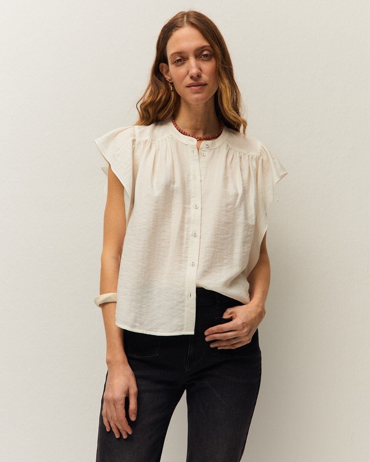 Camisa volantes lino