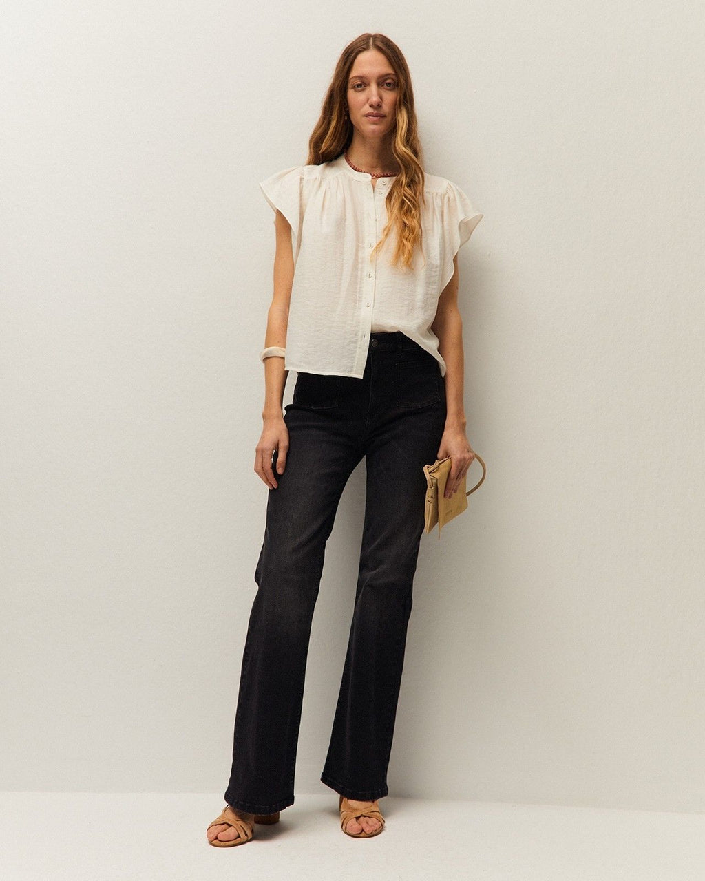 Camisa volantes lino