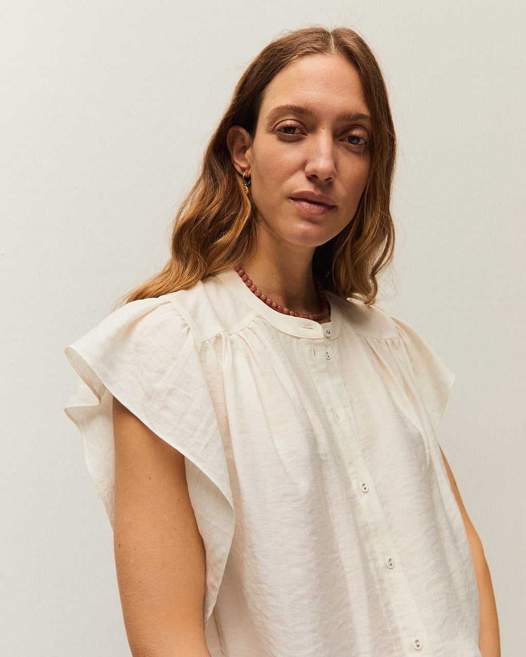 Camisa volantes lino