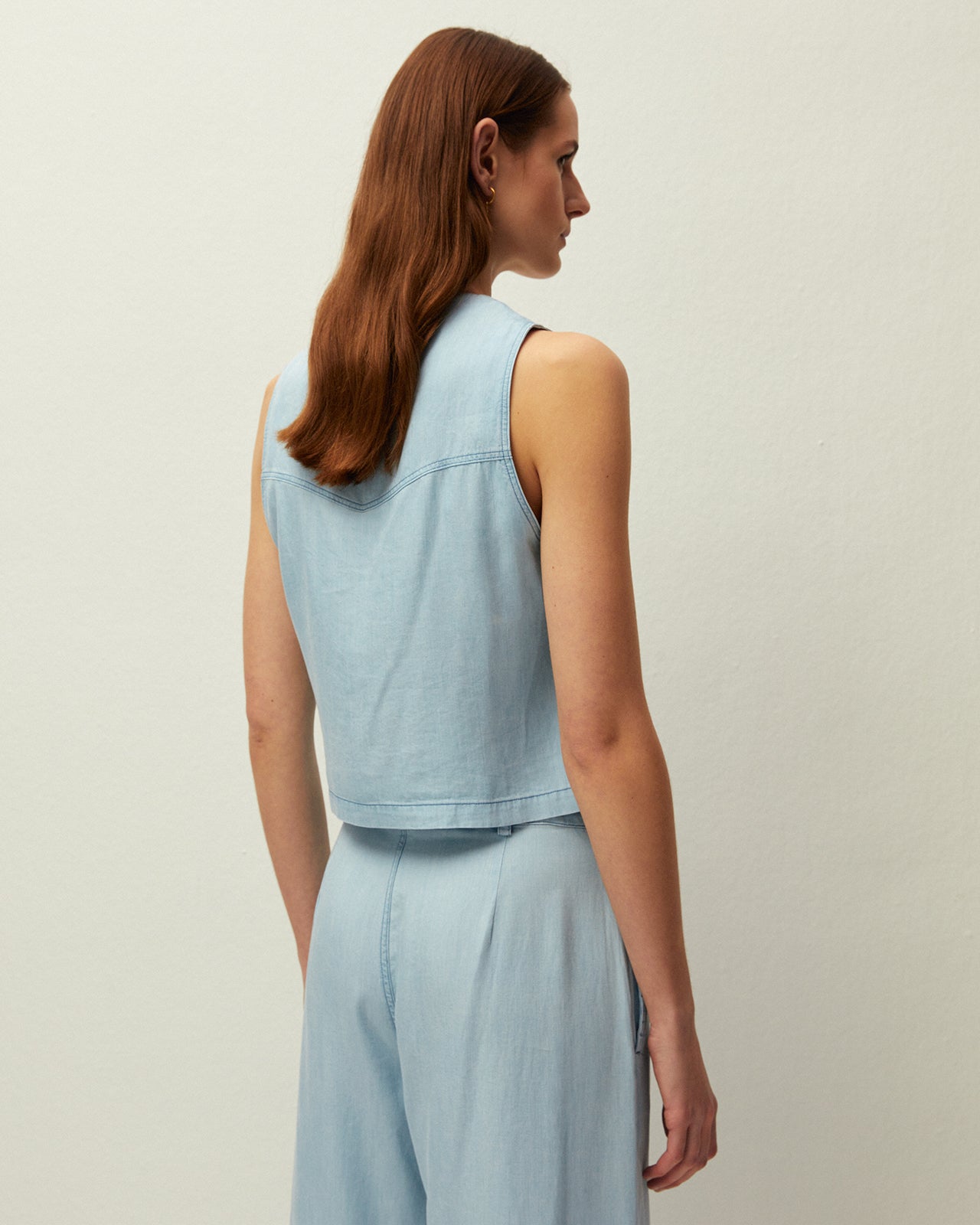 Chaleco efecto denim