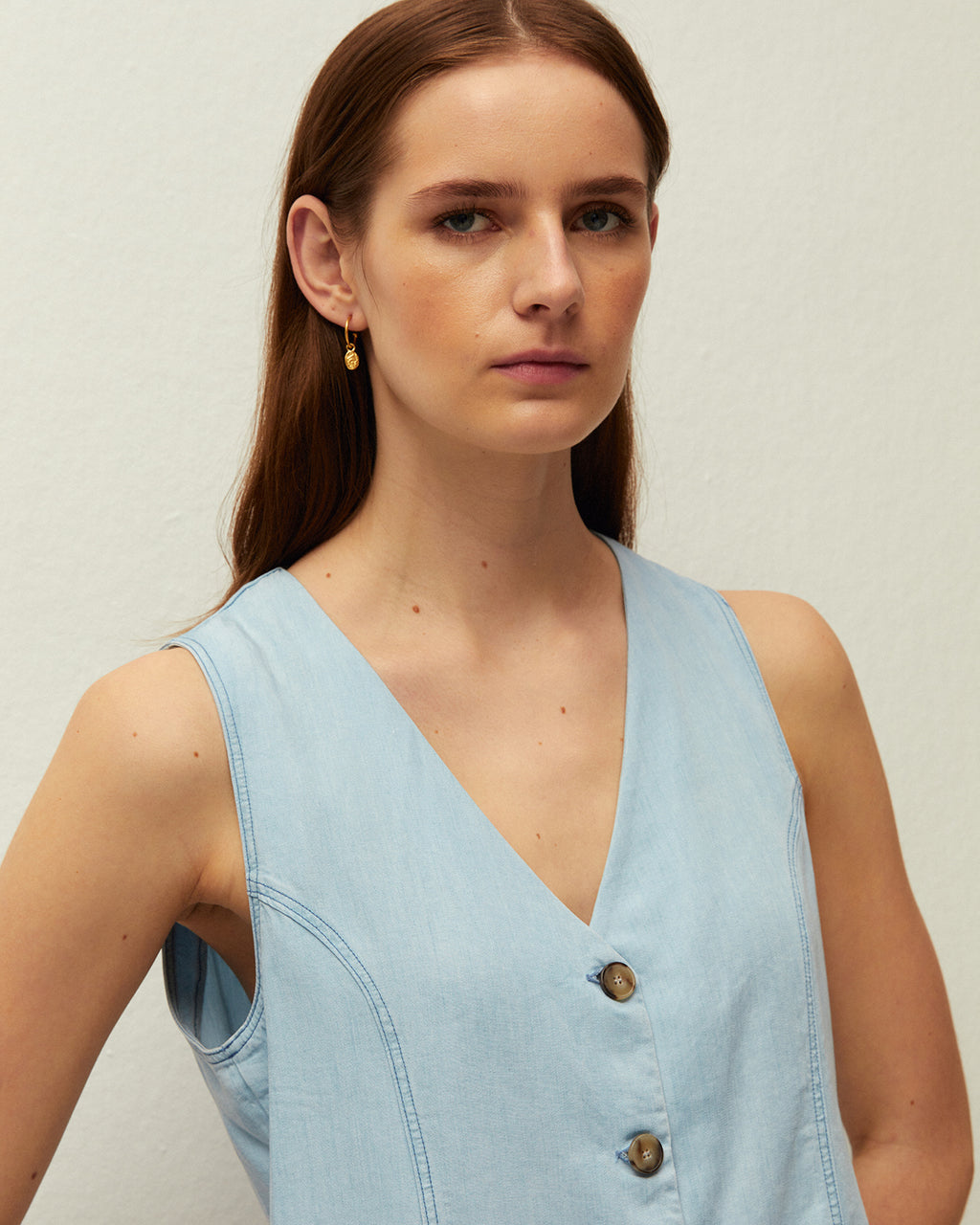 Chaleco efecto denim