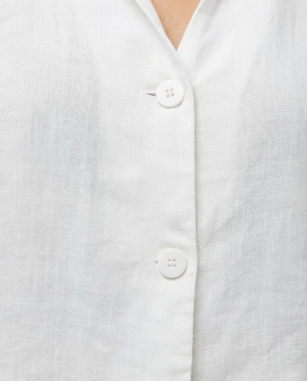 Chaleco lino cuello camisero