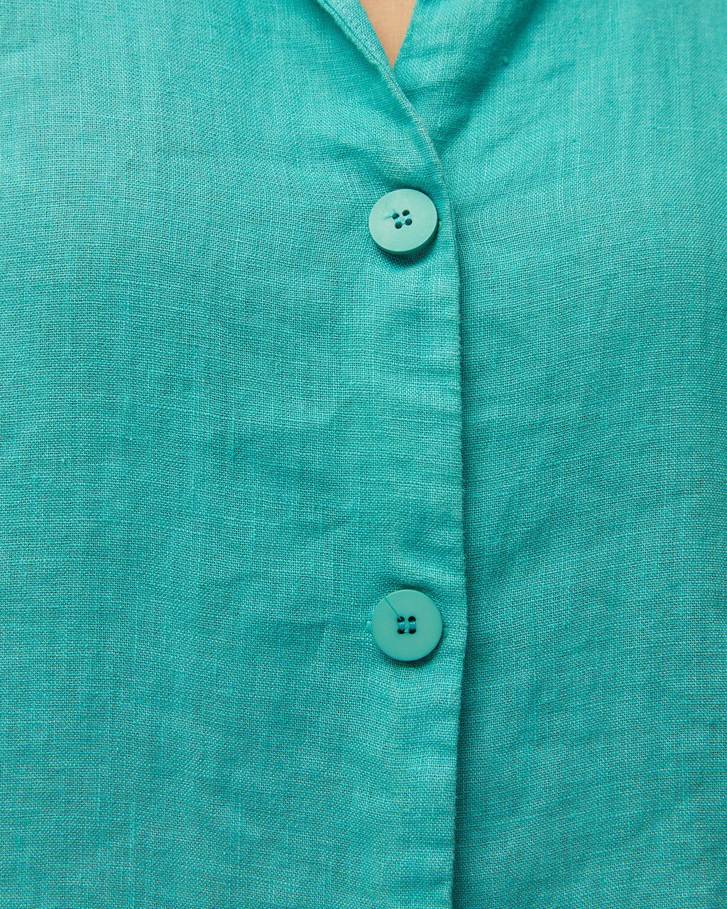 Chaleco lino cuello camisero