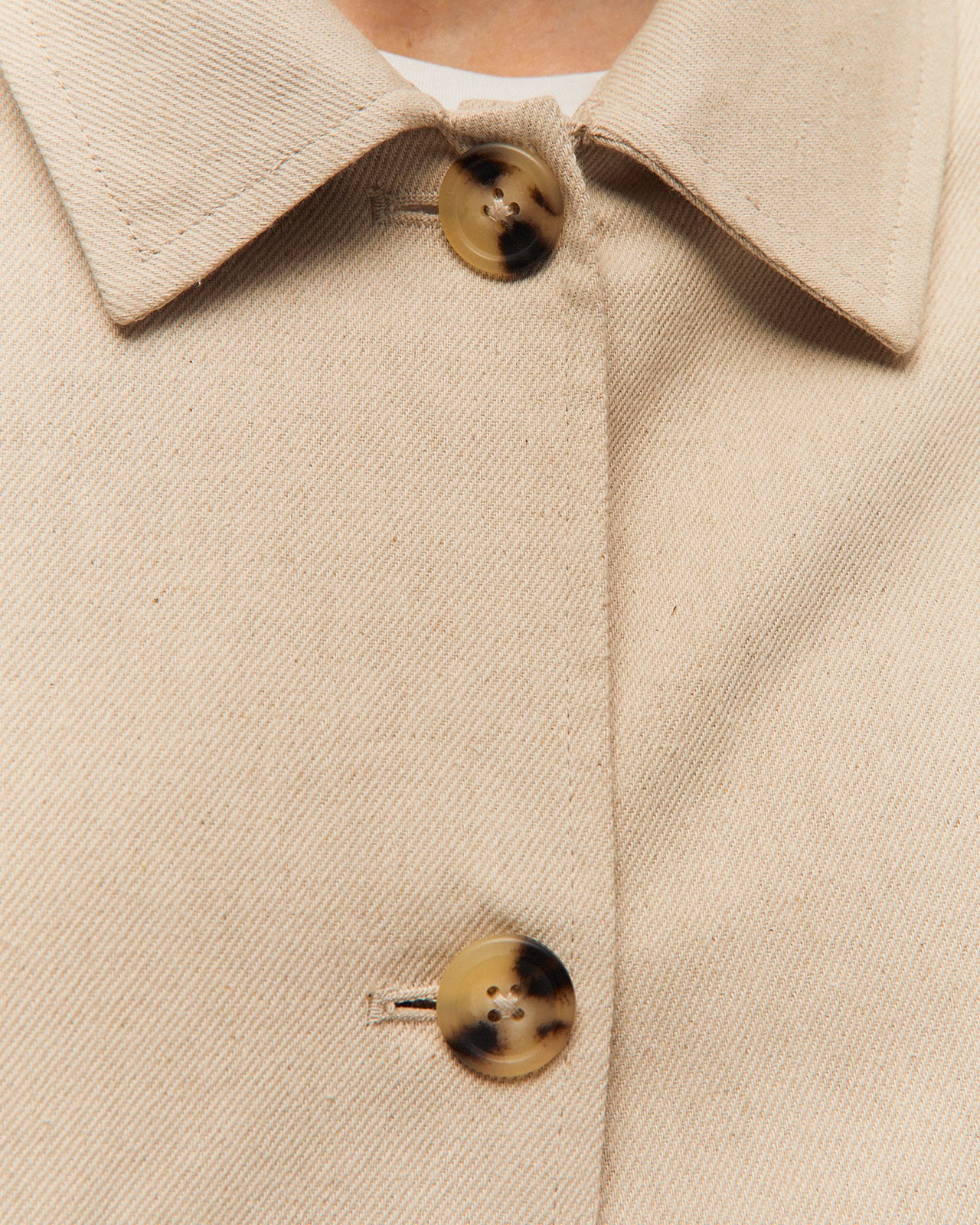 Chaqueta lino cuello camisero