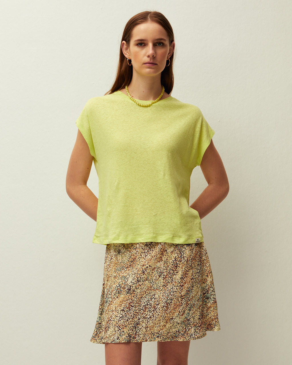 Camiseta lino  manga corta