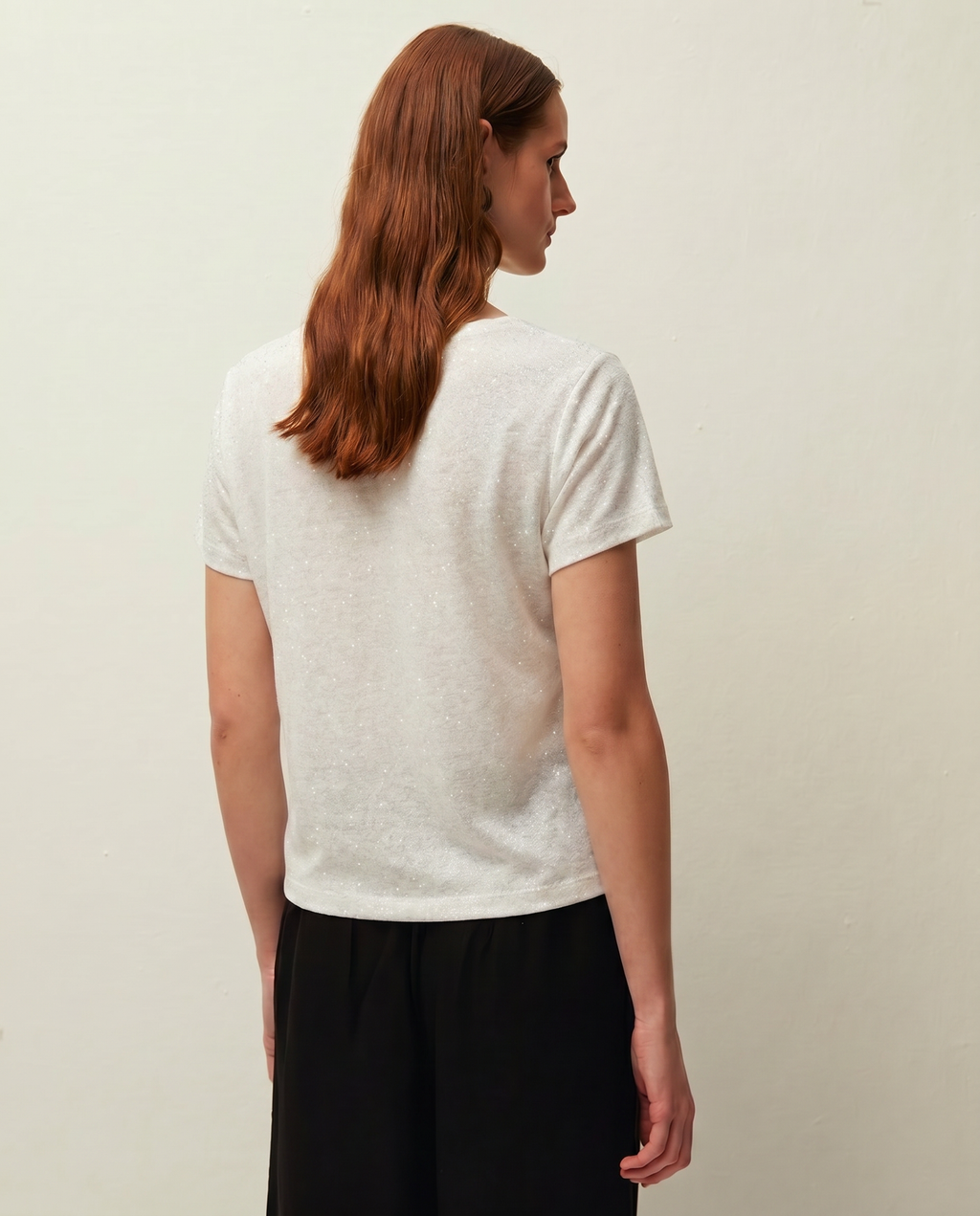 T-shirt en lin avec feuille métallisée