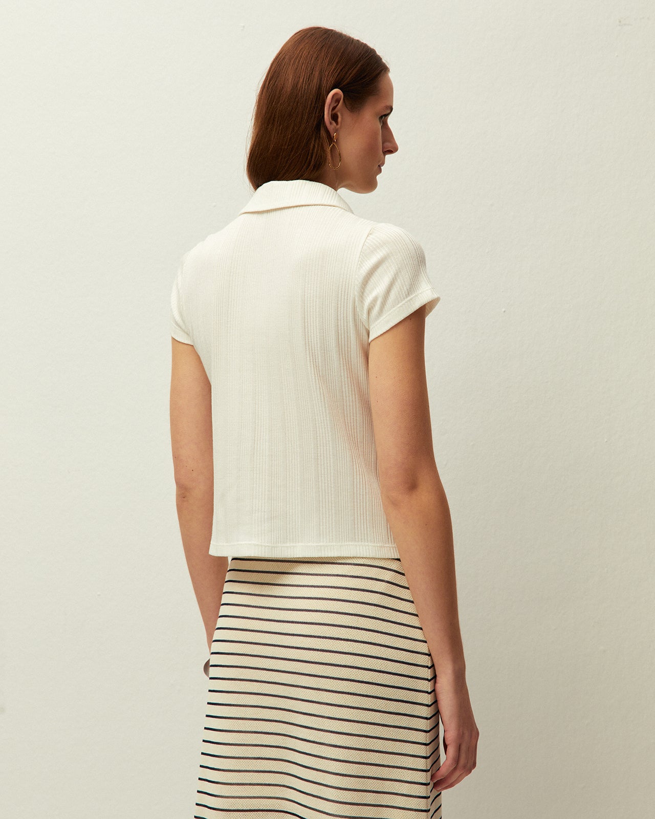 Camiseta de canalé cuello polo