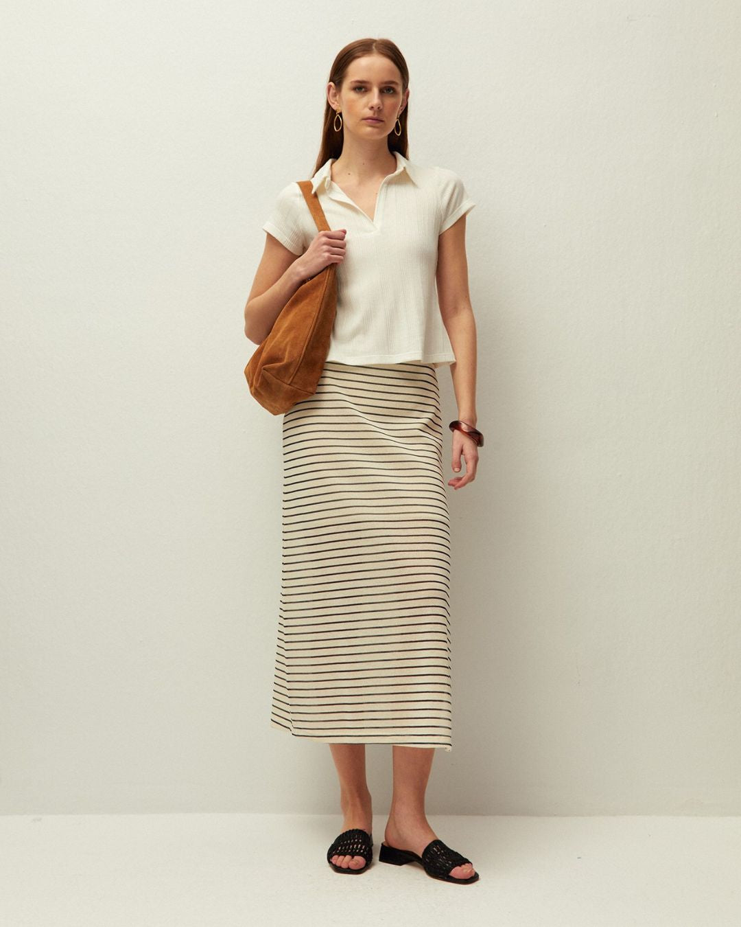 Camiseta de canalé cuello polo