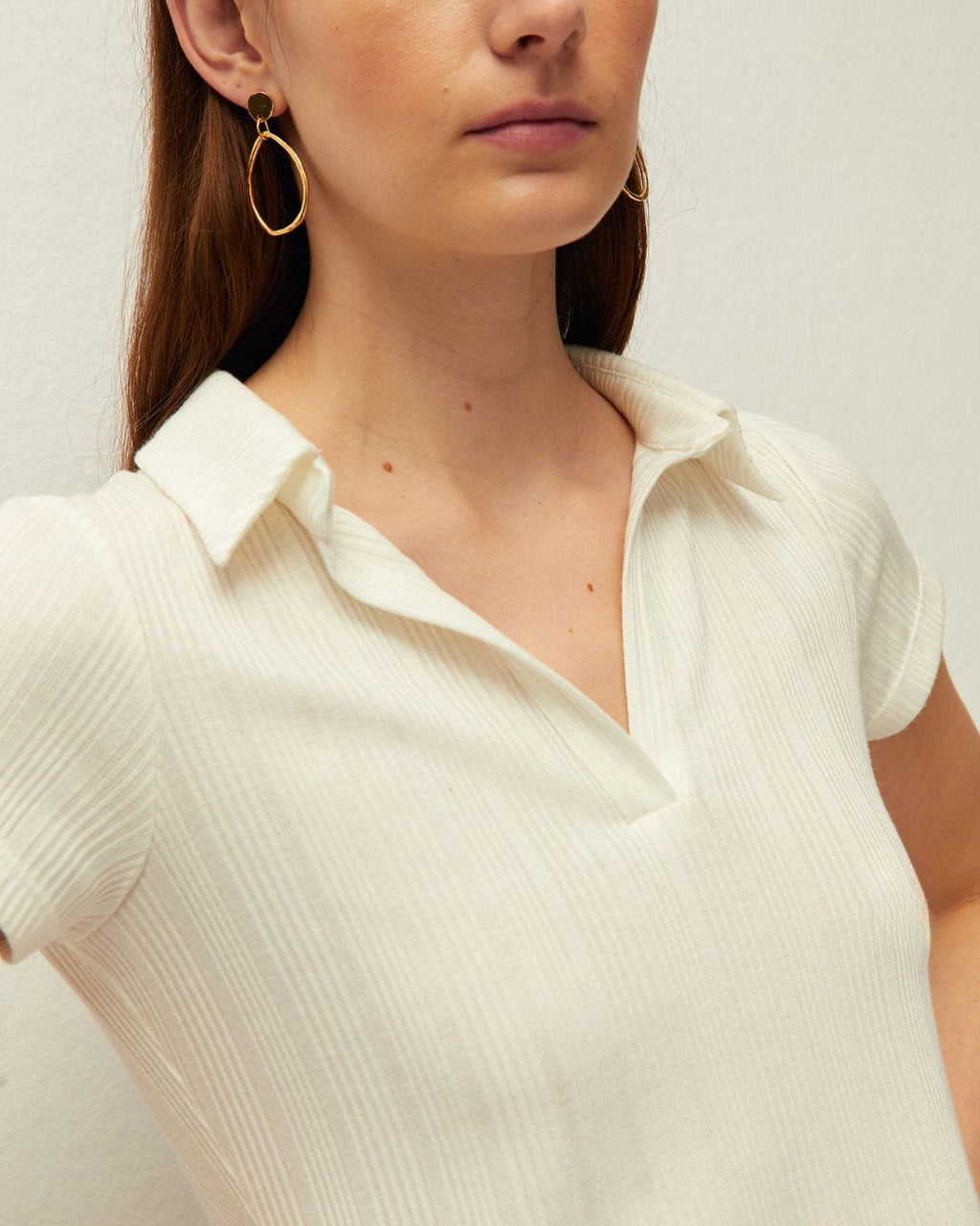 Camiseta de canalé cuello polo