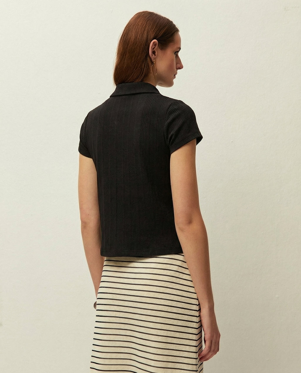 Camiseta de canalé cuello polo