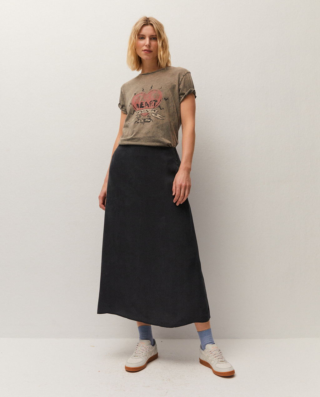 Falda de cupro estampada