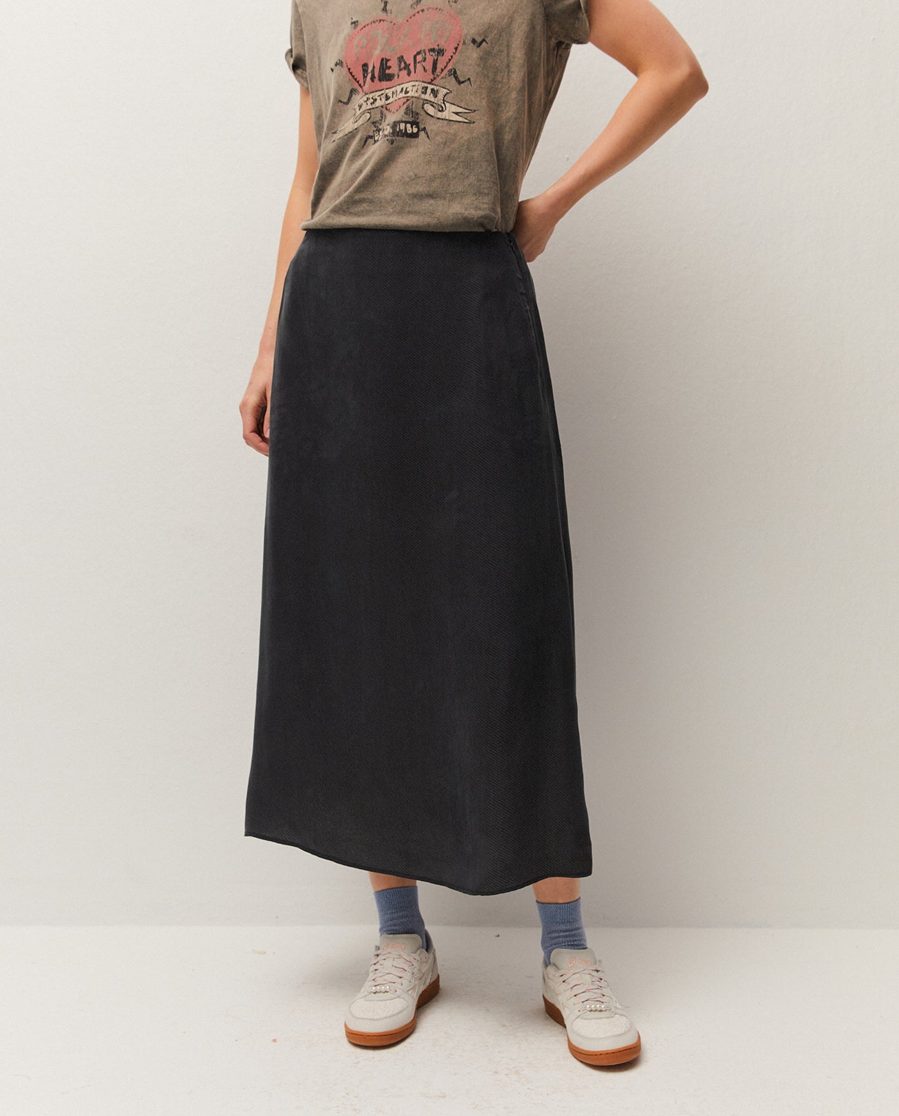 Falda de cupro estampada