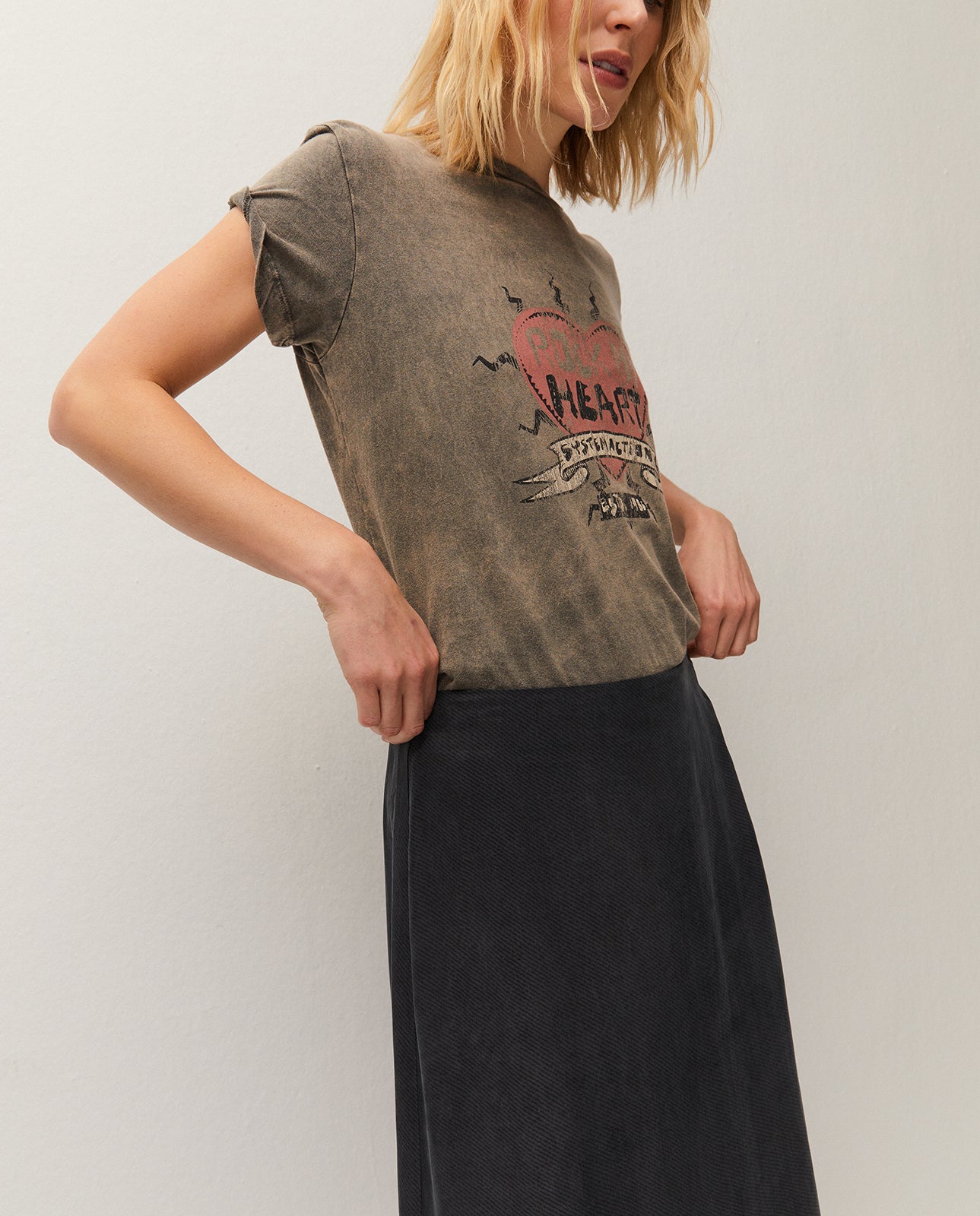 Falda de cupro estampada