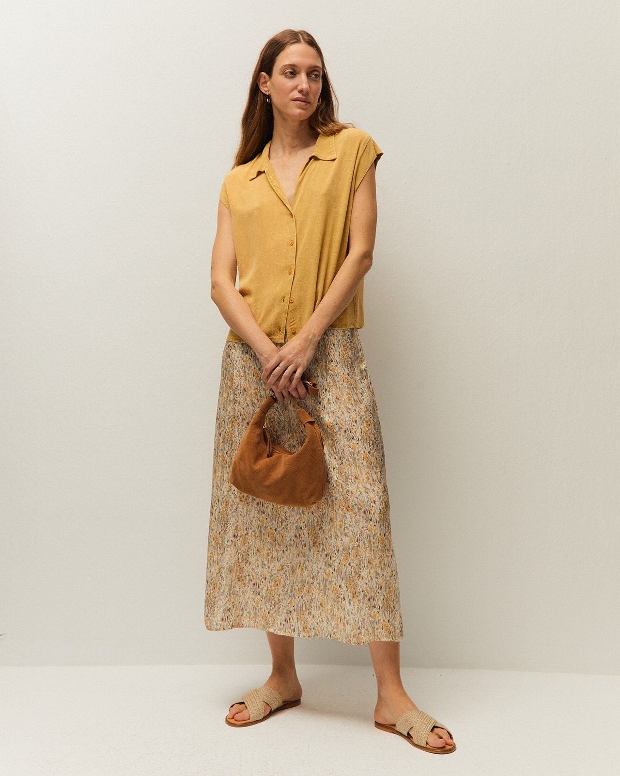 Falda estampada evasé