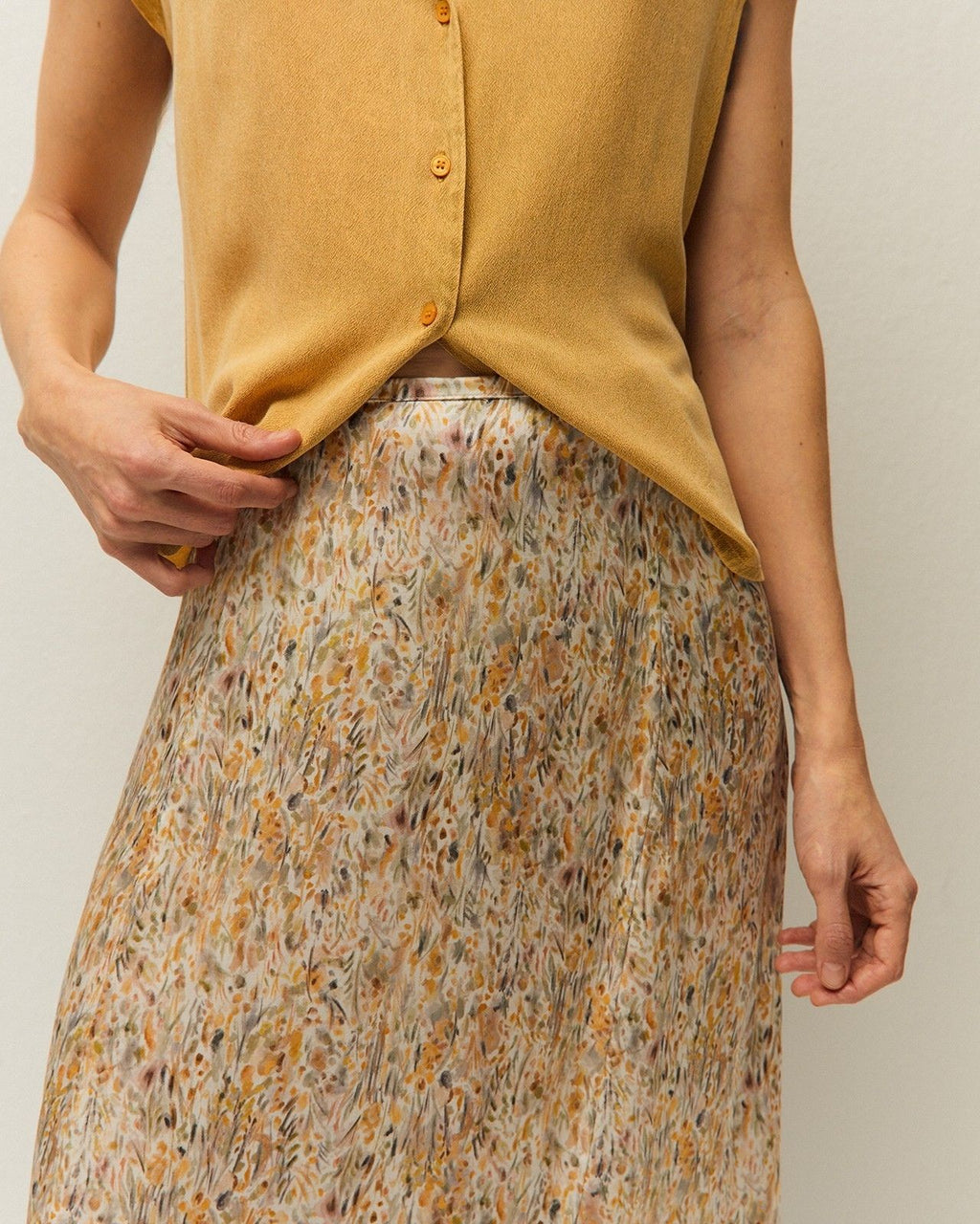 Falda estampada evasé