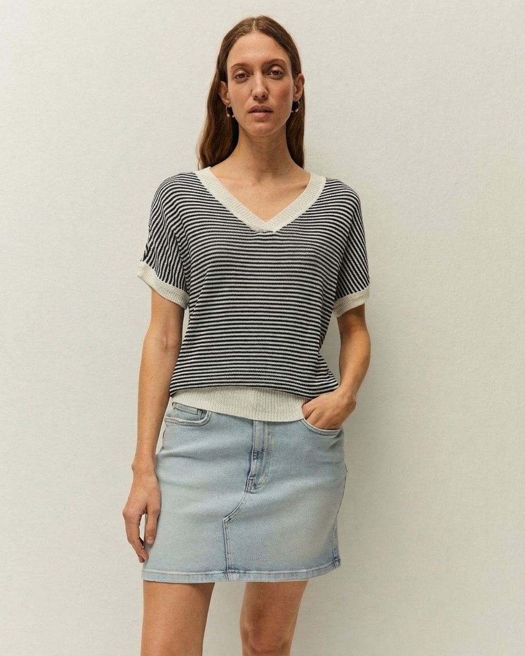 Jersey raya manga corta