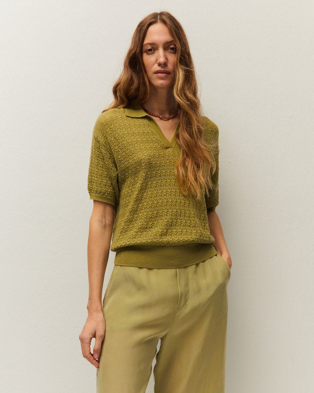 Jersey calado cuello polo