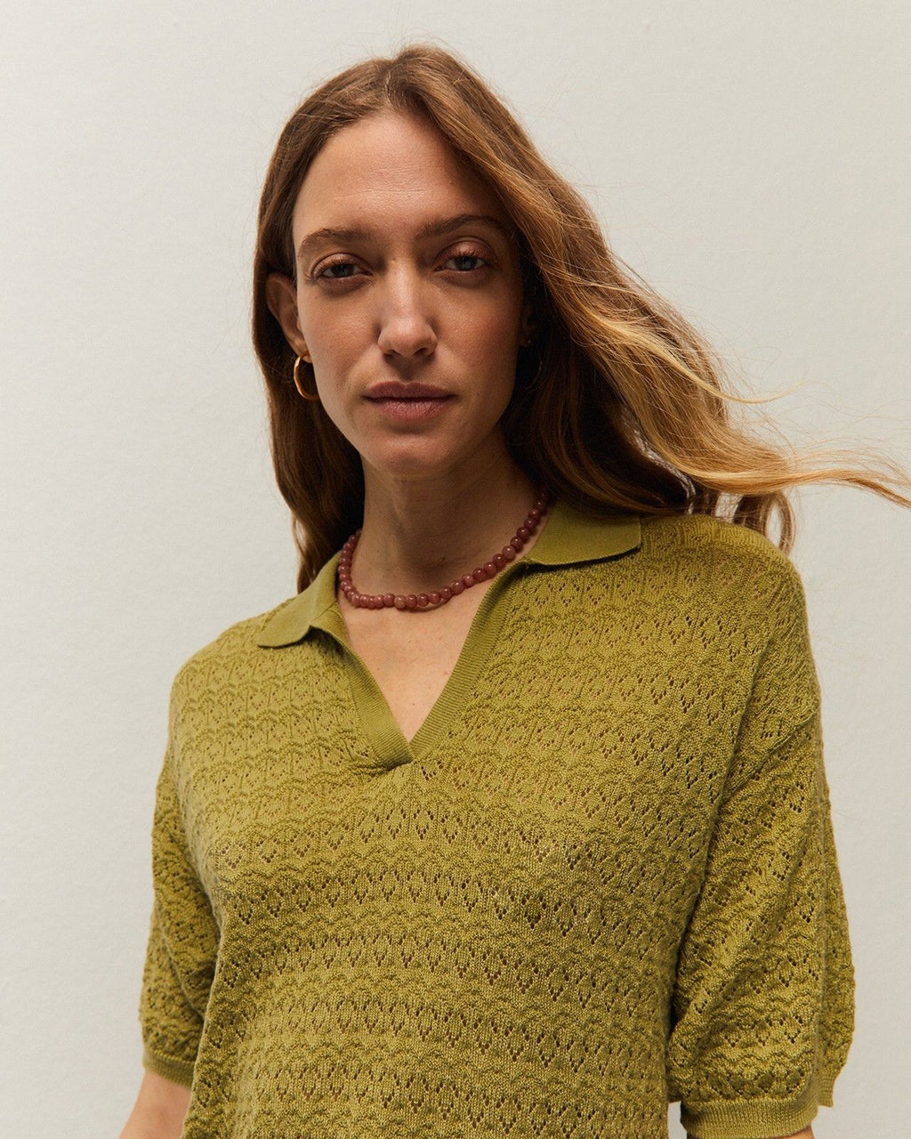 Jersey calado cuello polo