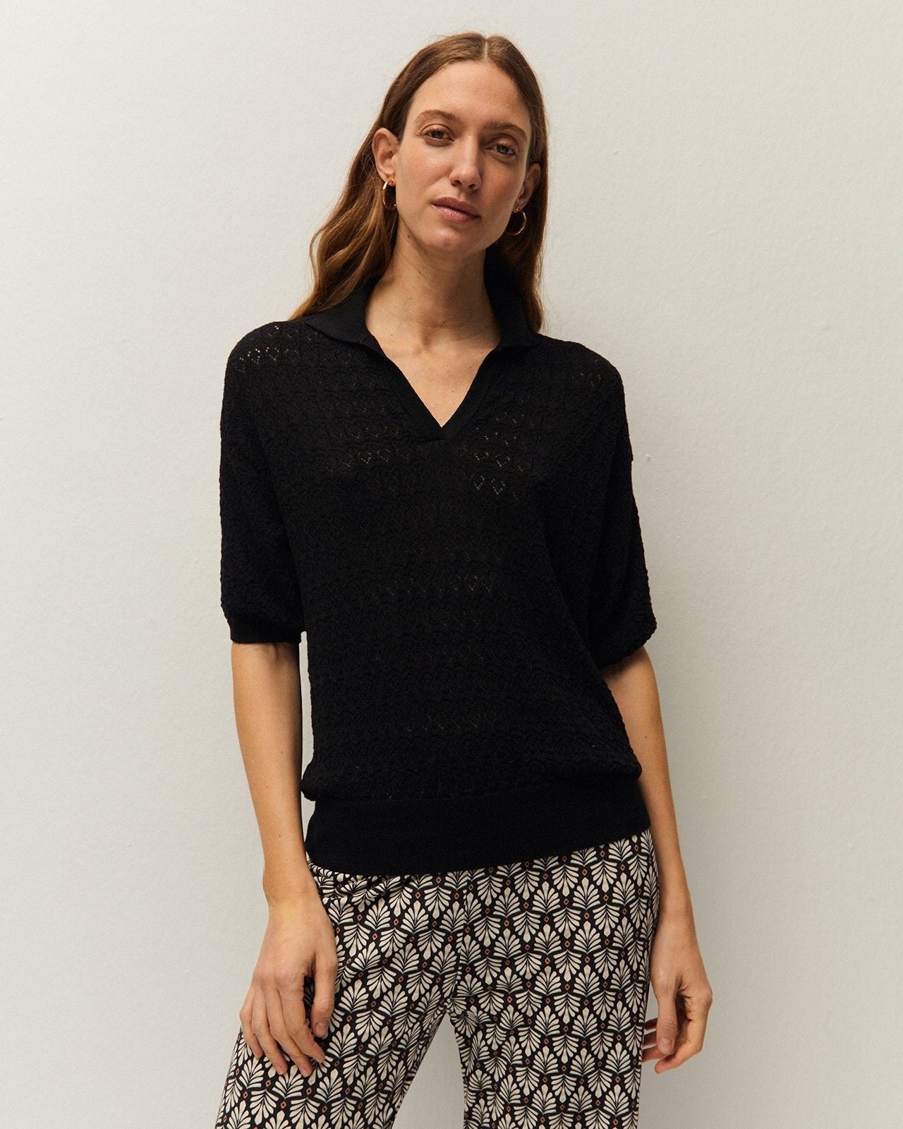 Jersey calado cuello polo