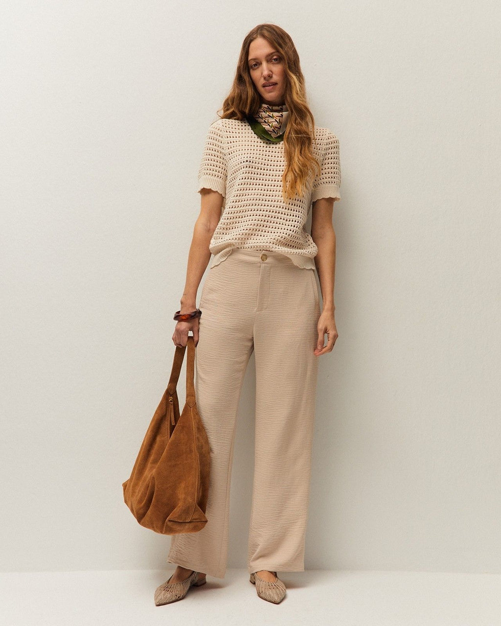 Pantalón recto fluido