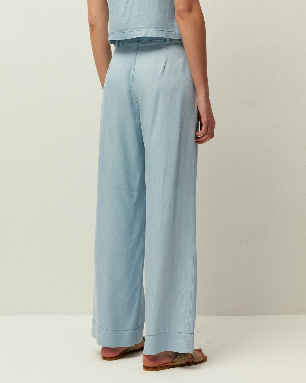 Pantalón efecto denim fluido