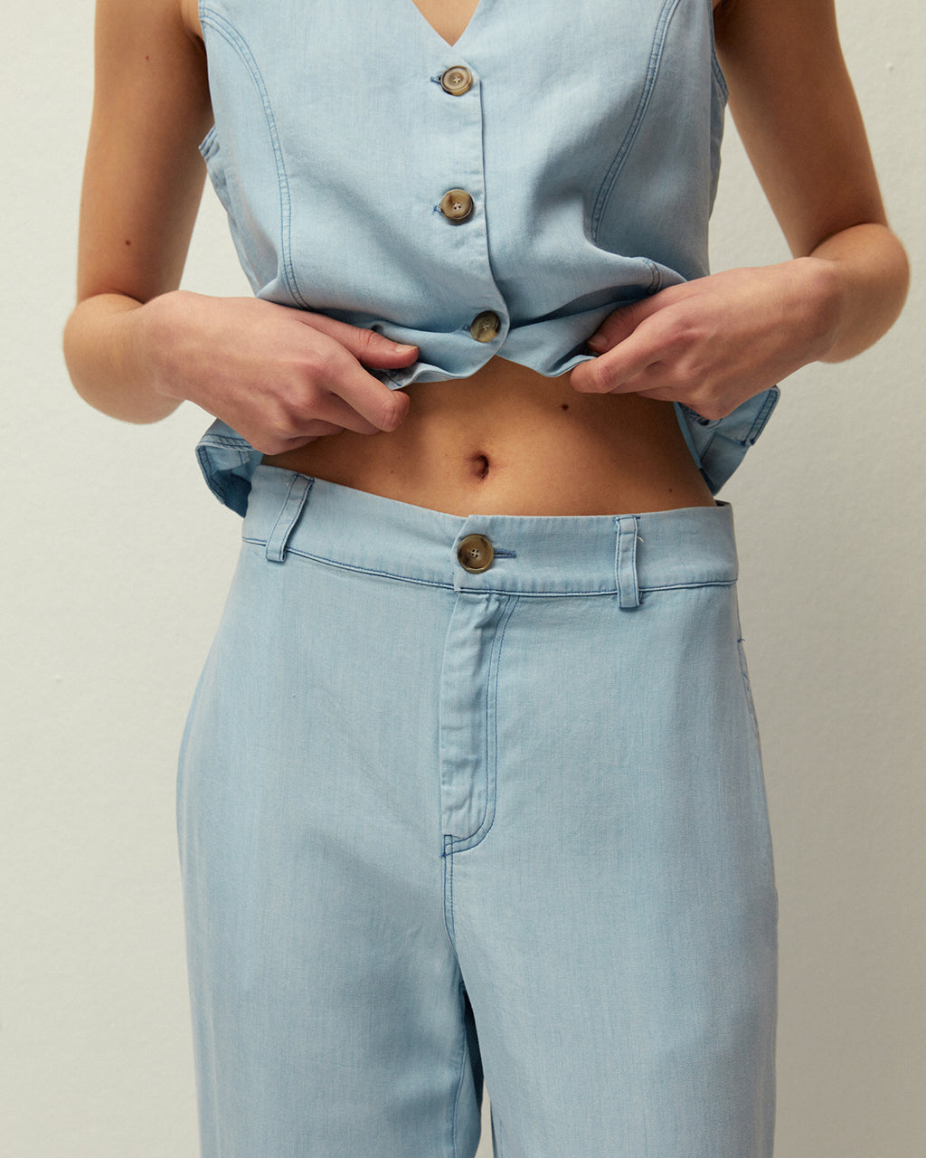 Pantalón efecto denim fluido