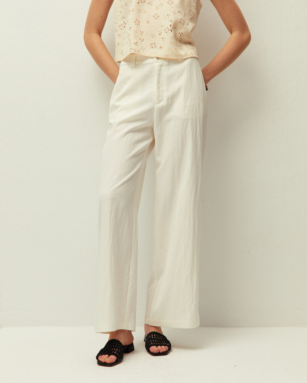 Pantalón ancho blanco