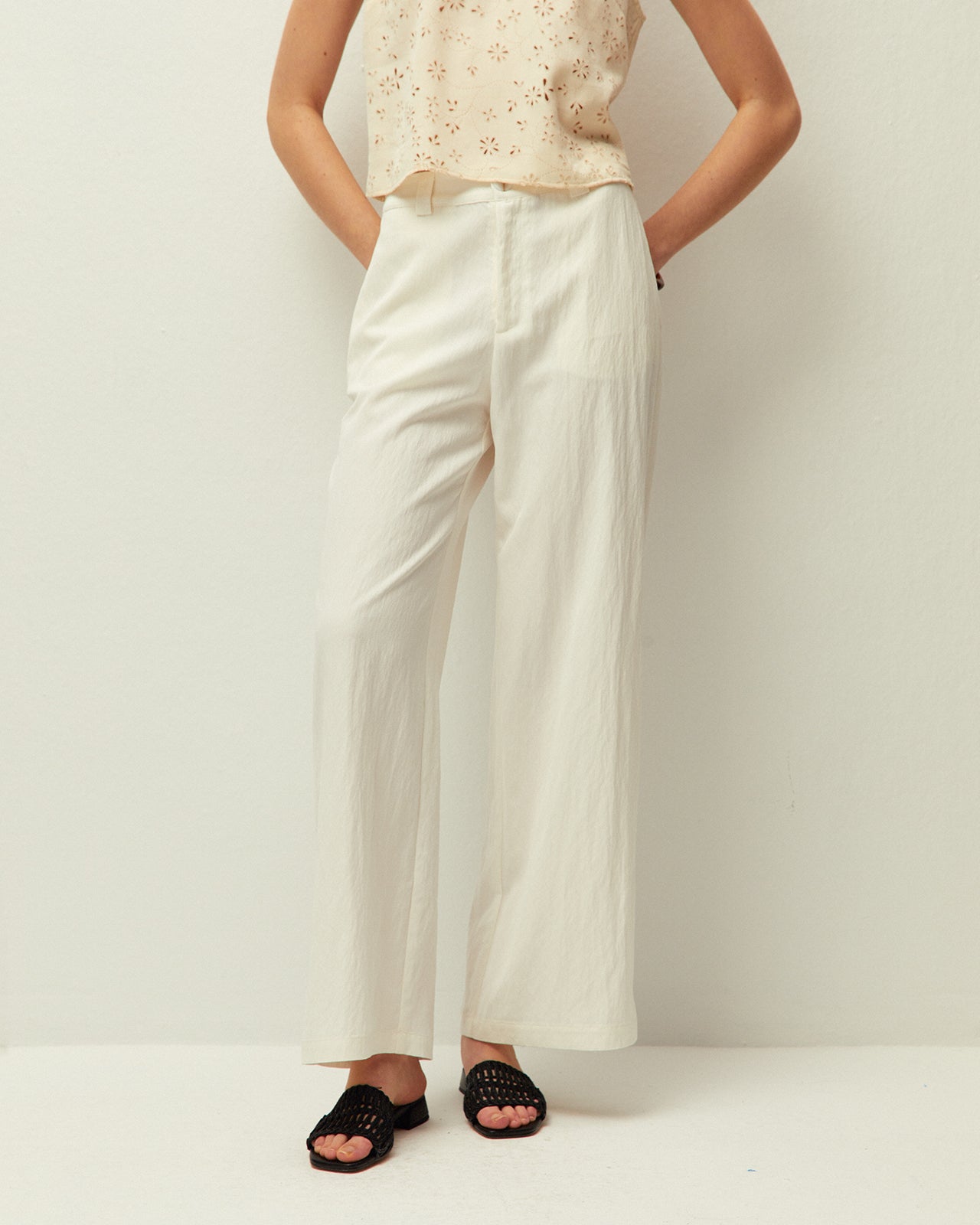 Pantalón ancho blanco