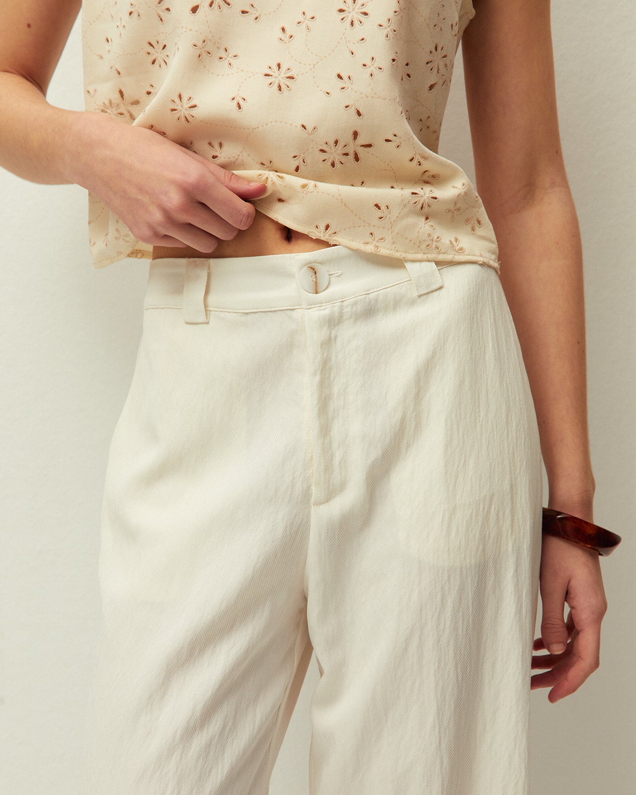 Pantalón ancho blanco