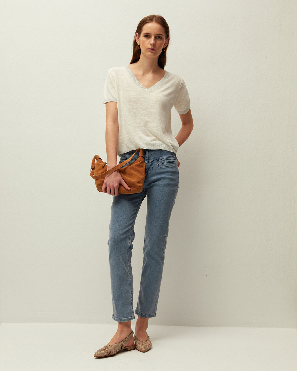 Denim bolsillos tipo vivo