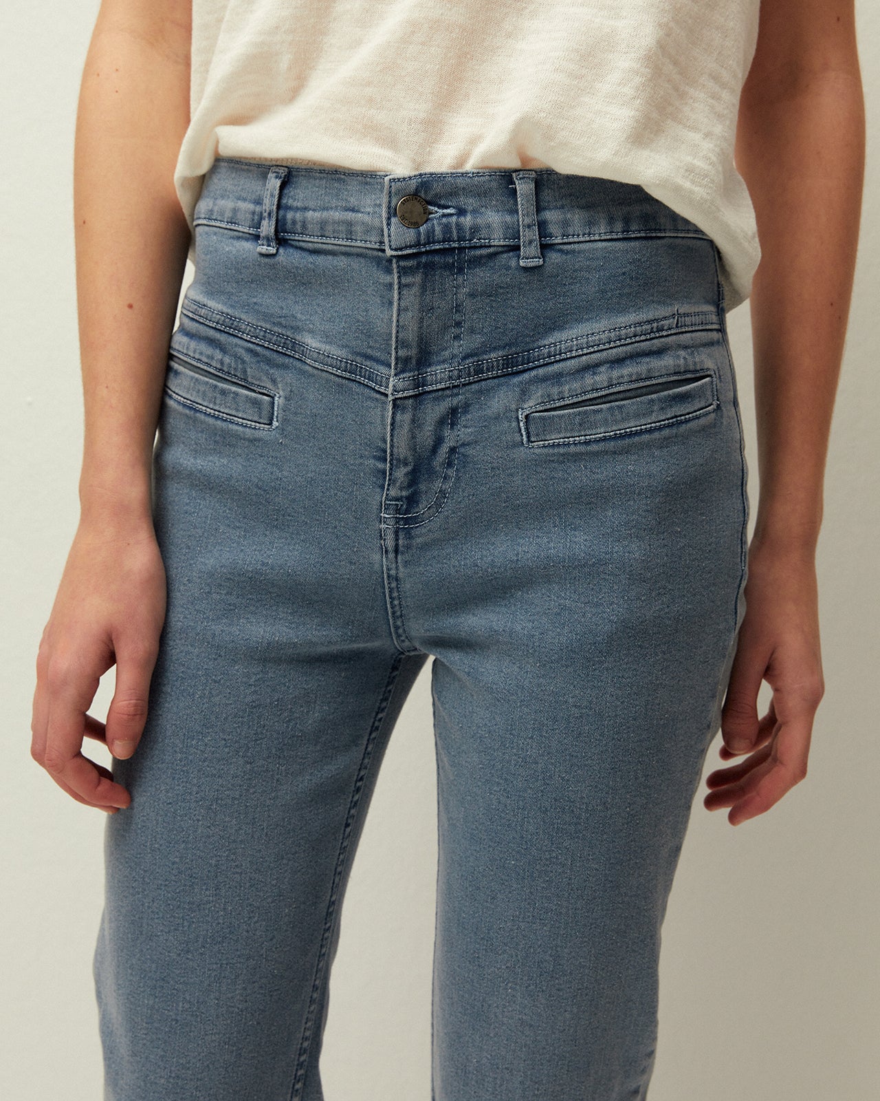 Denim bolsillos tipo vivo