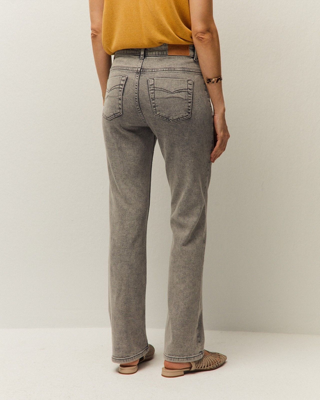 Ribbed denim trousers