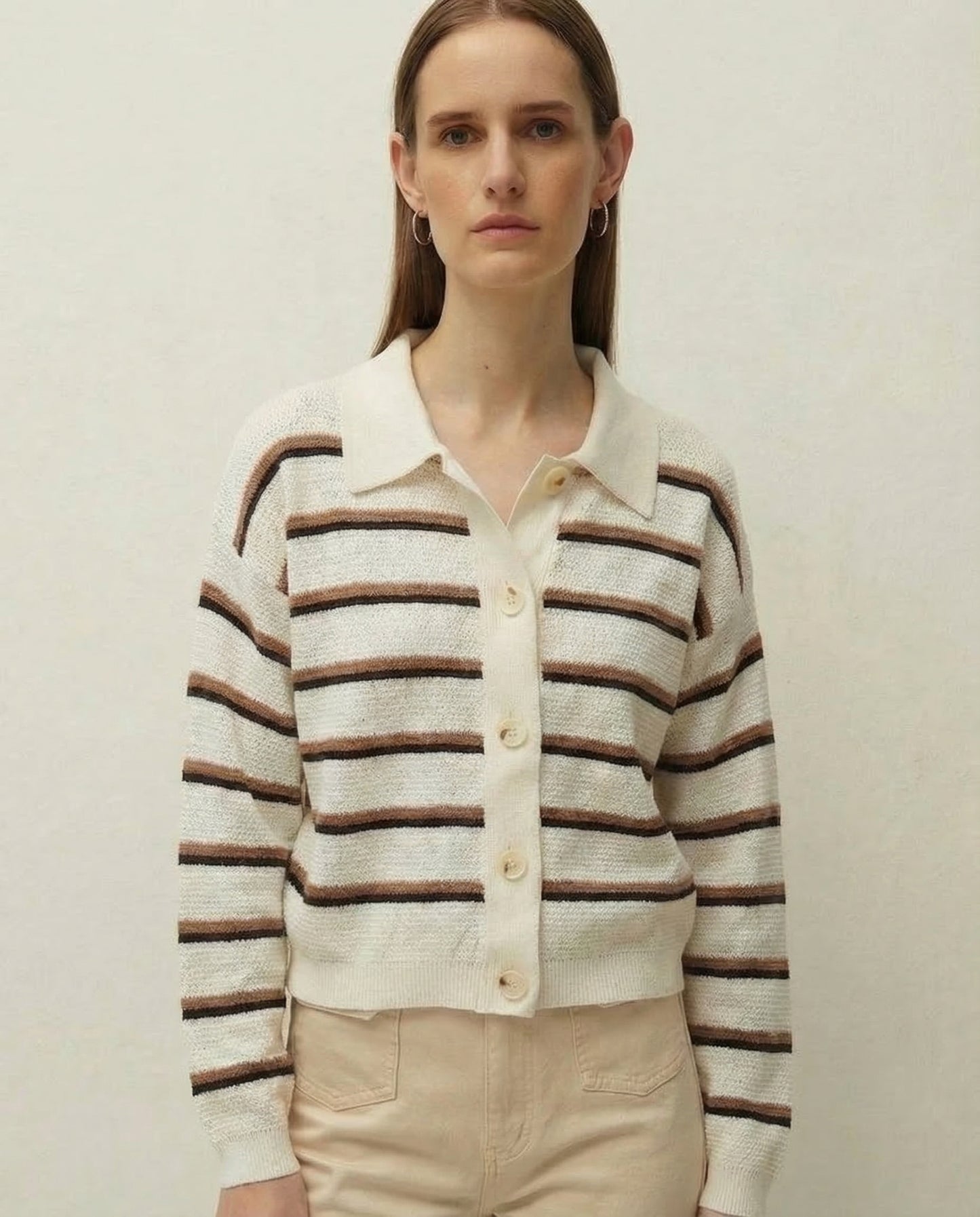 Jersey rayas escote polo