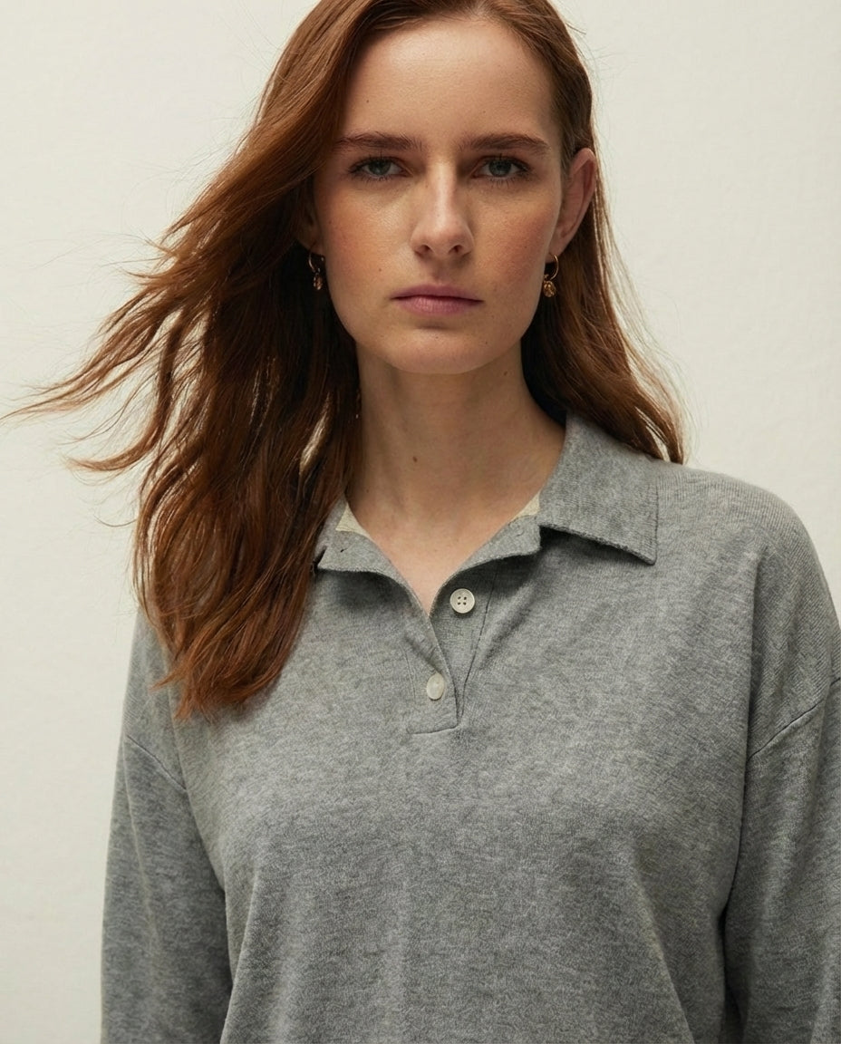 Sudadera cuello y botones