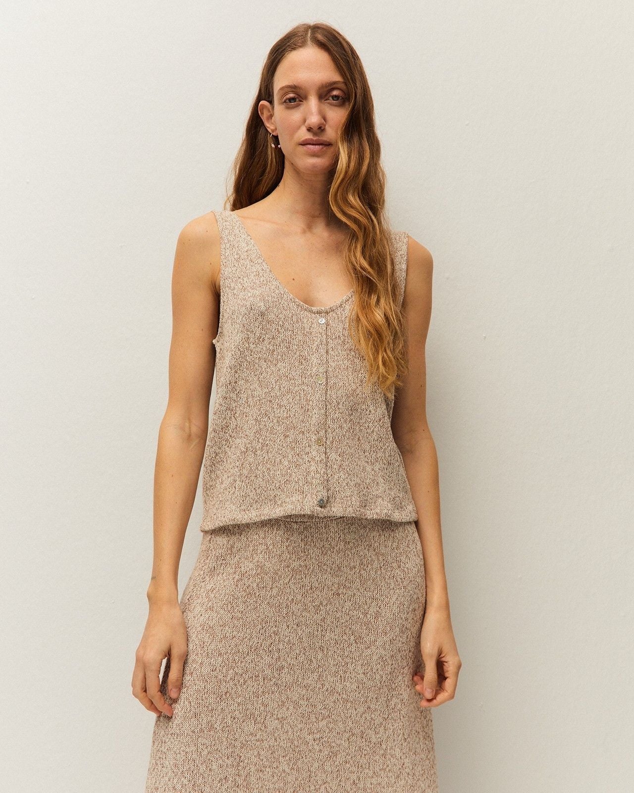 Top botones sin mangas