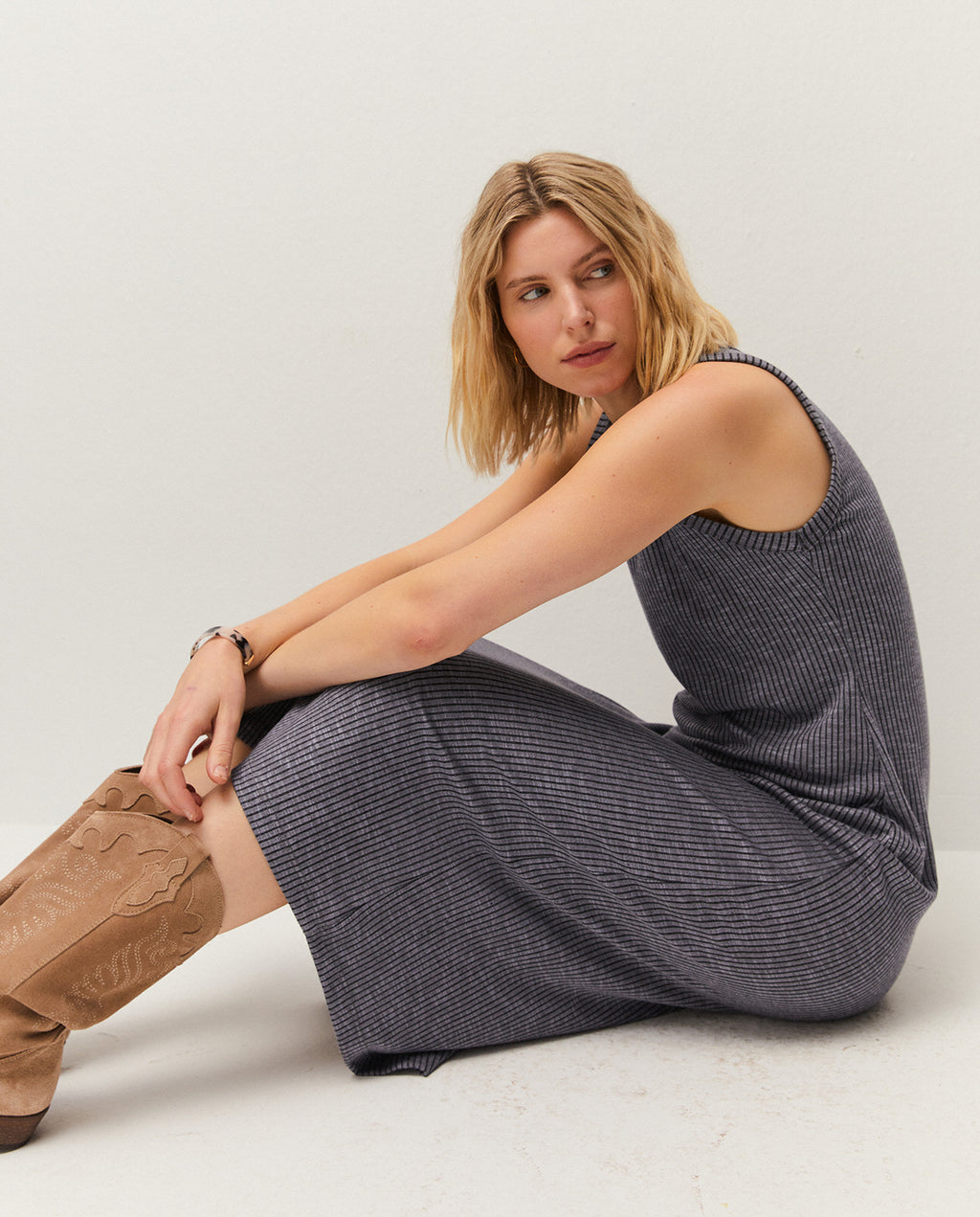 Vestido de canale cuello caja