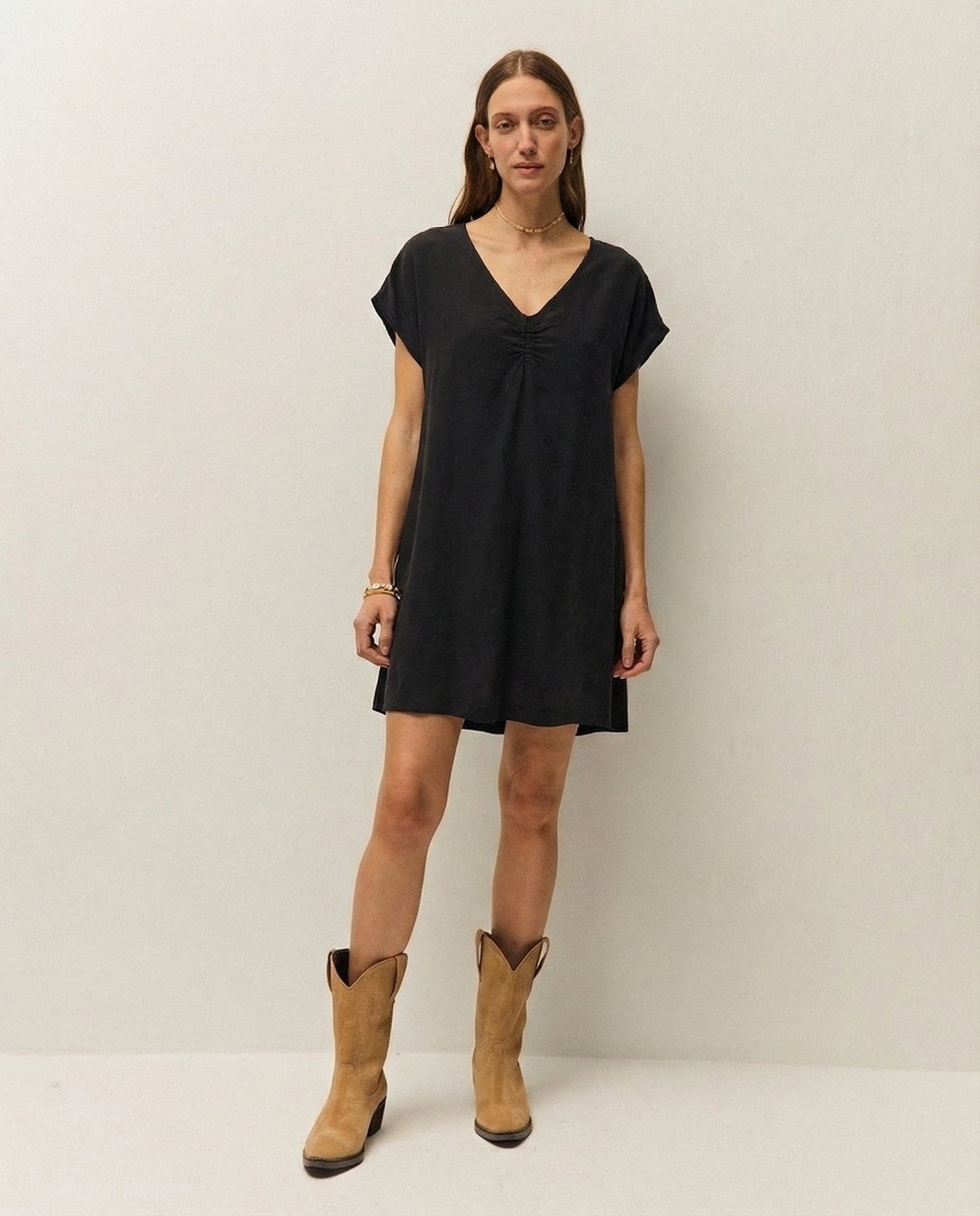 Vestido corto cupro
