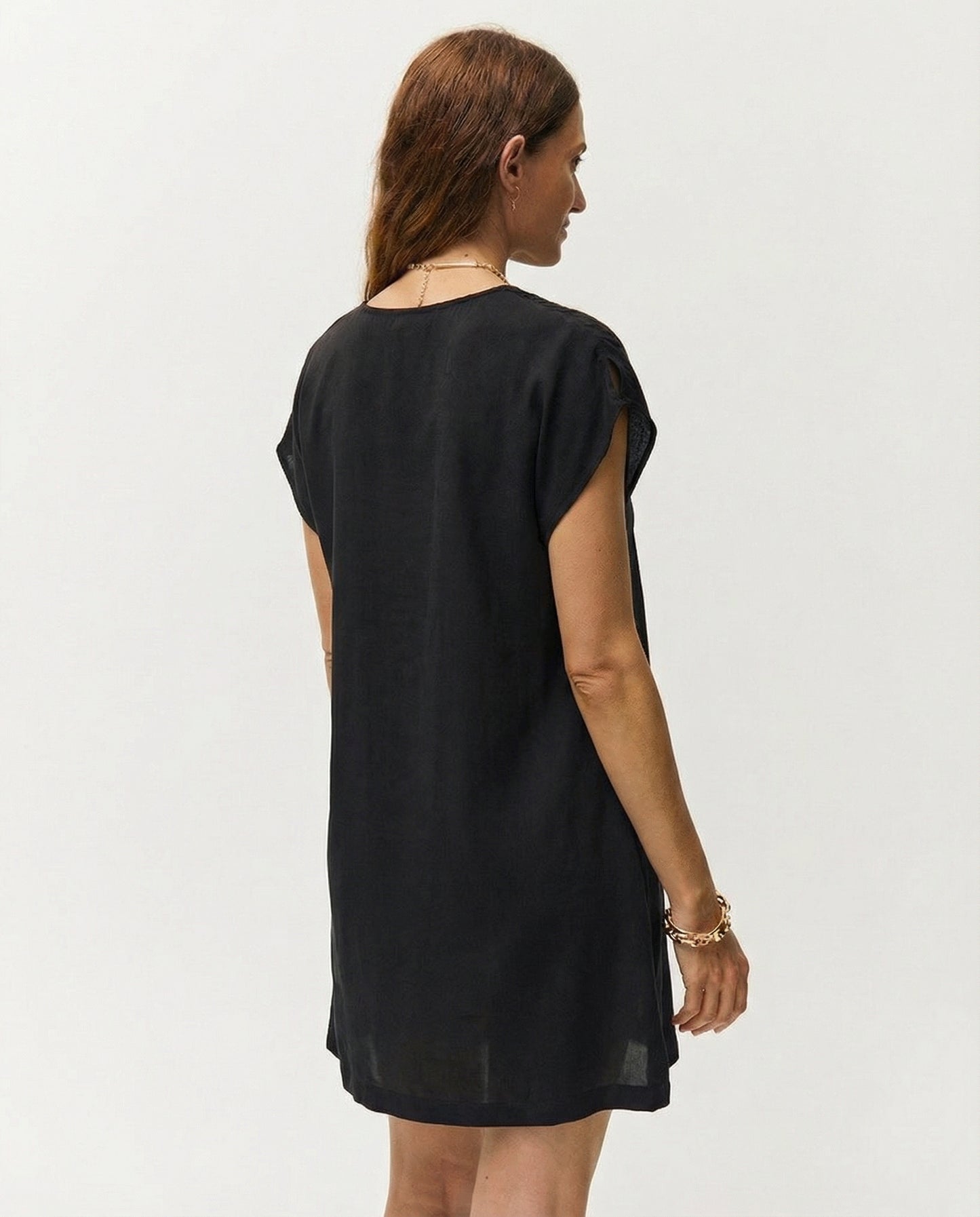 Vestido corto cupro