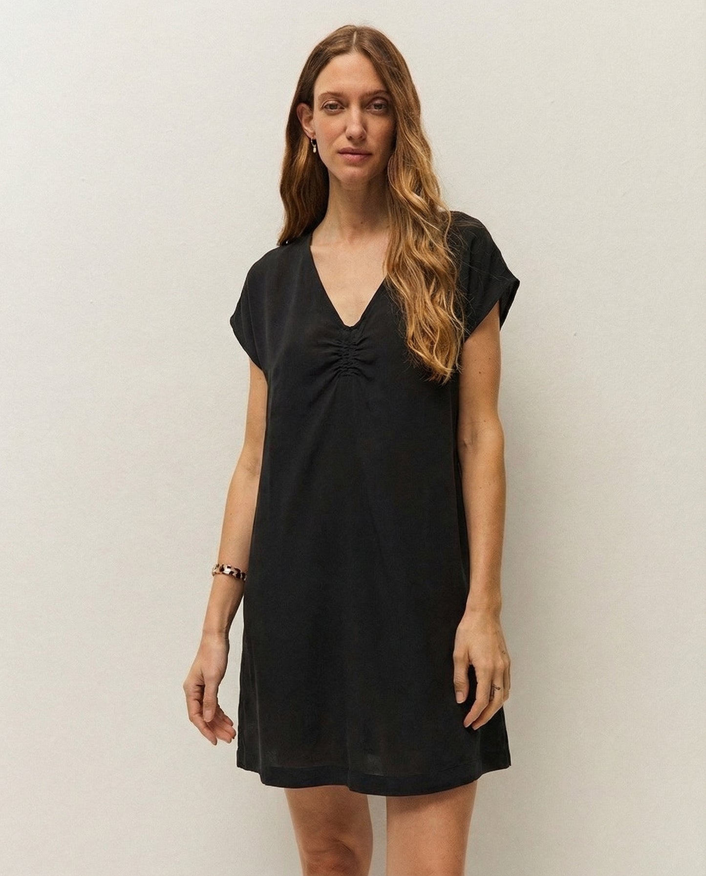 Vestido corto cupro