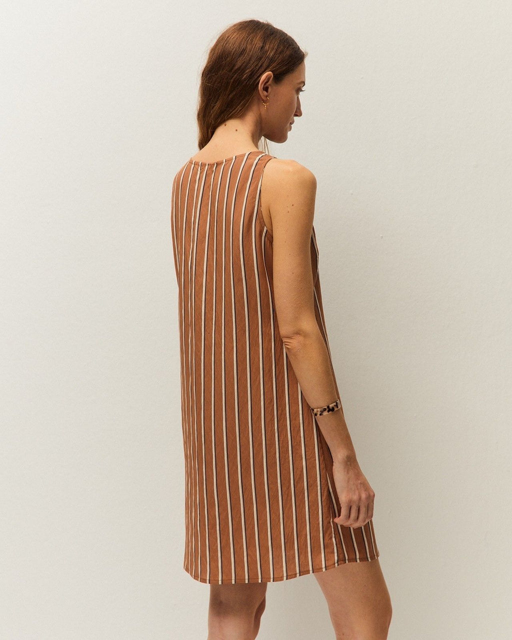 Vestido corto de rayas