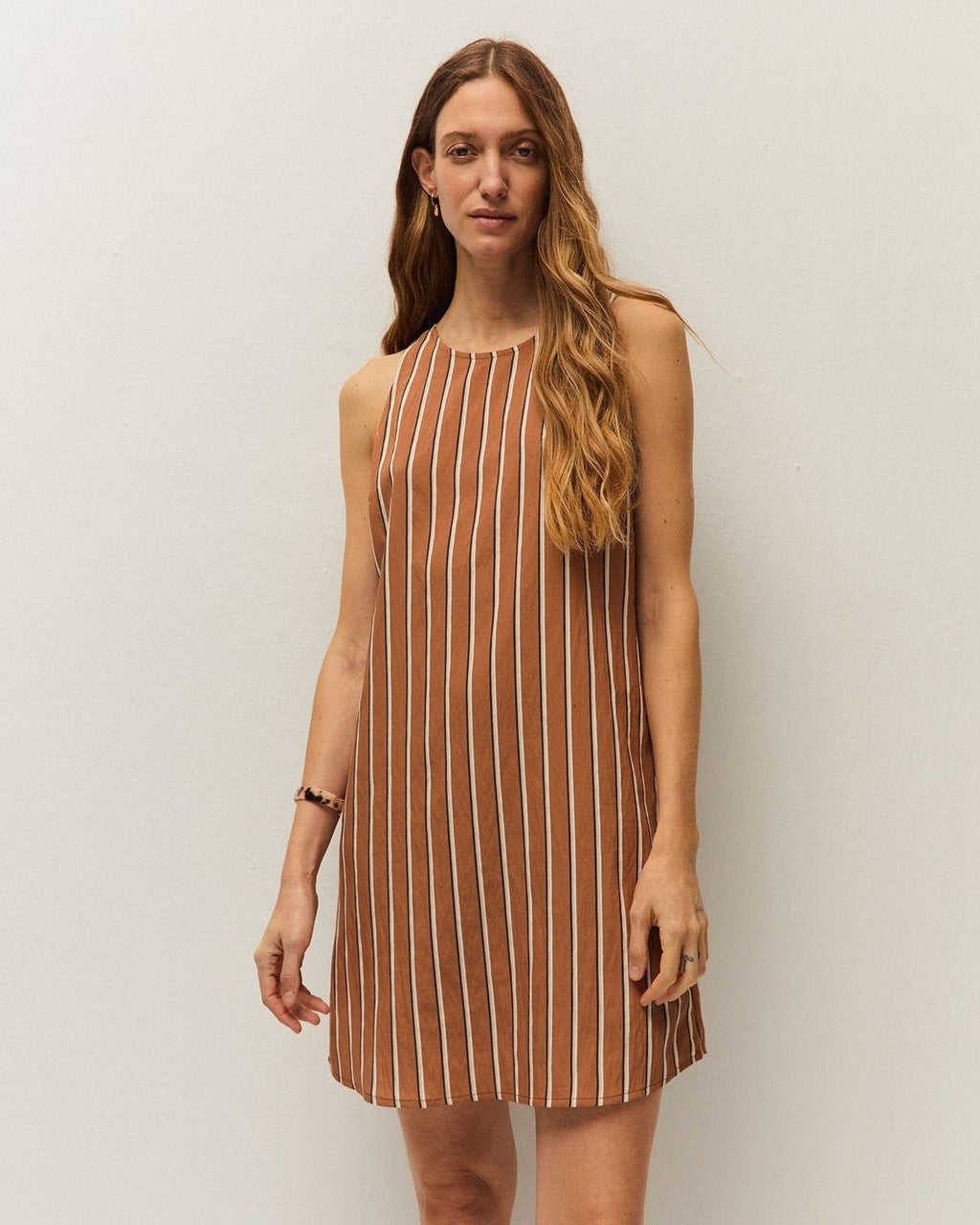 Vestido corto de rayas