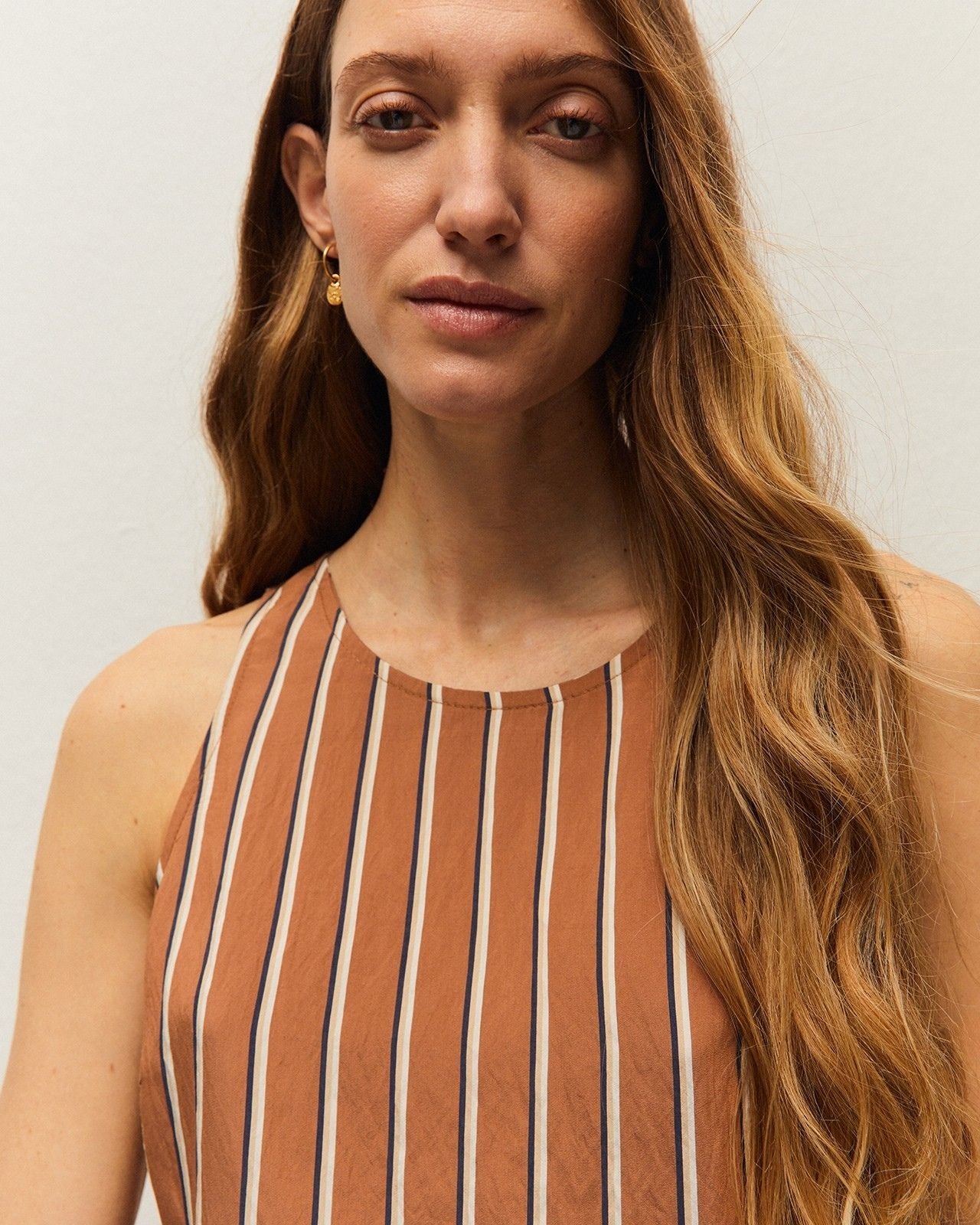 Vestido corto de rayas