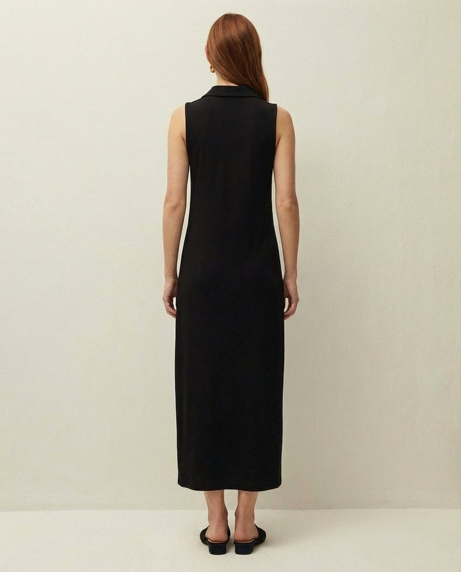 Vestido midi cuello polo