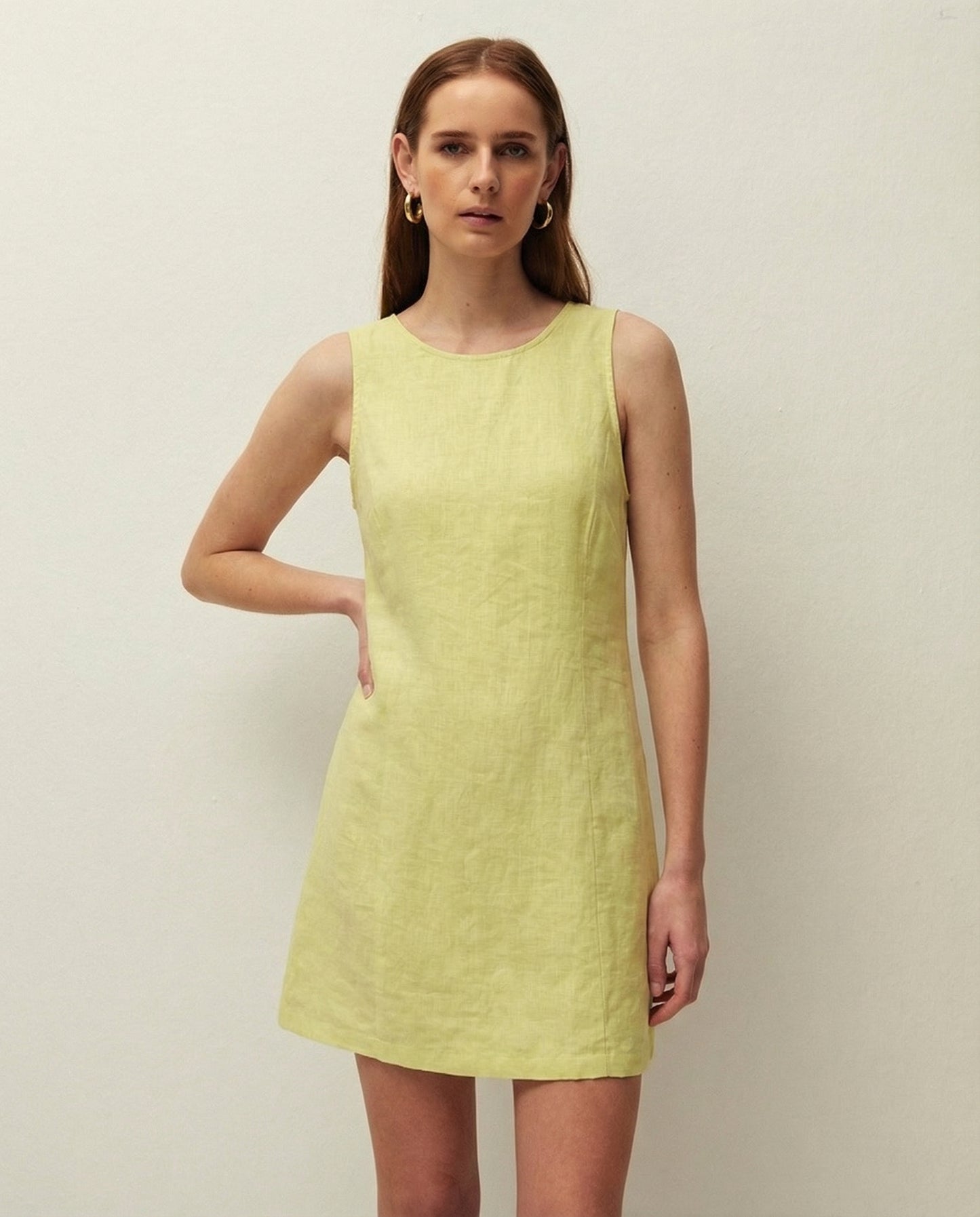 Vestido corto lino