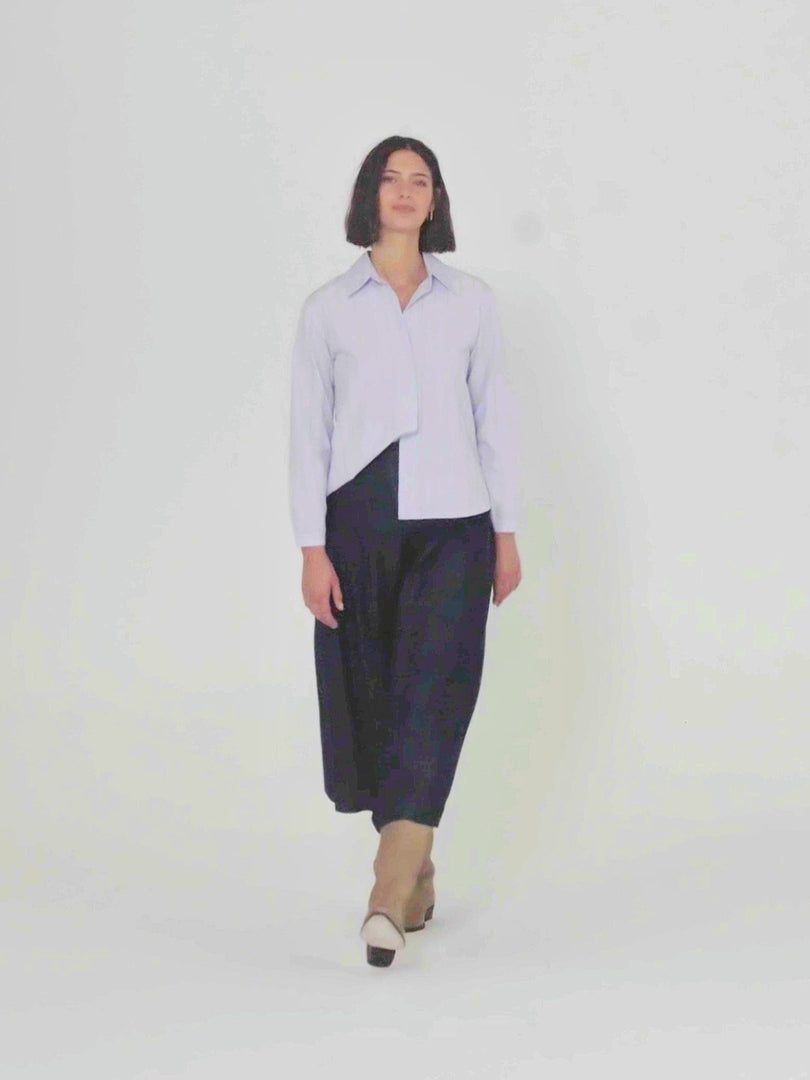 Falda fluida efecto denim