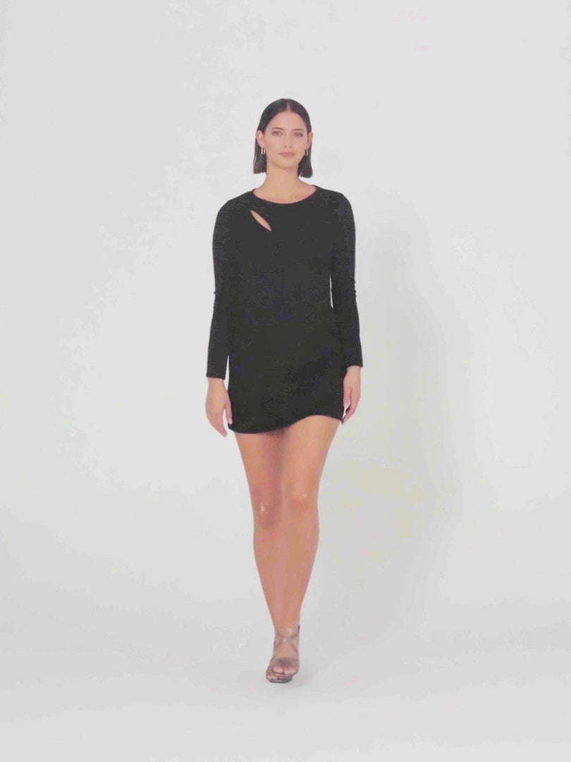 Vestido lurex cut out